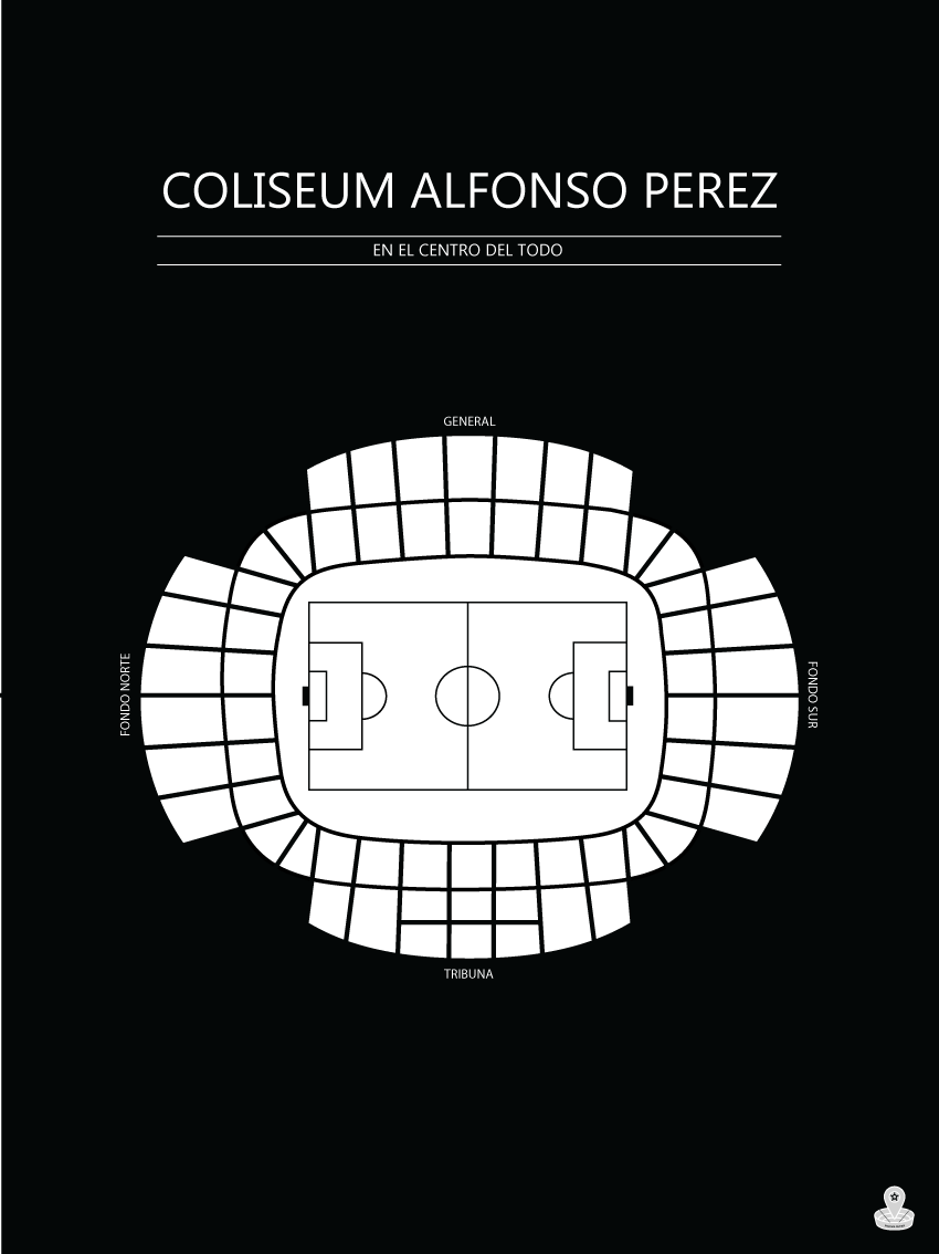 Fodbold plakat Getafe Coliseum Alfonso Perez sort