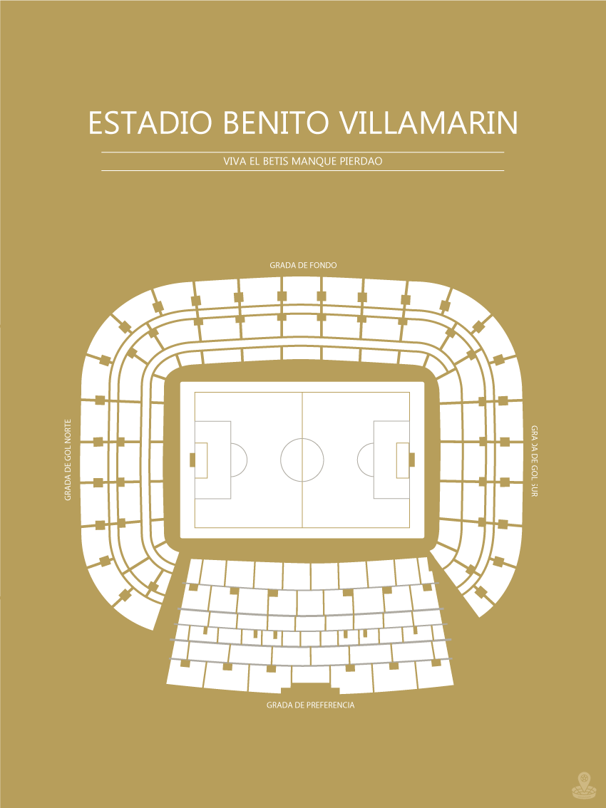 Fodbold plakat Real Betis Estadio Benito Villamartin Karry
