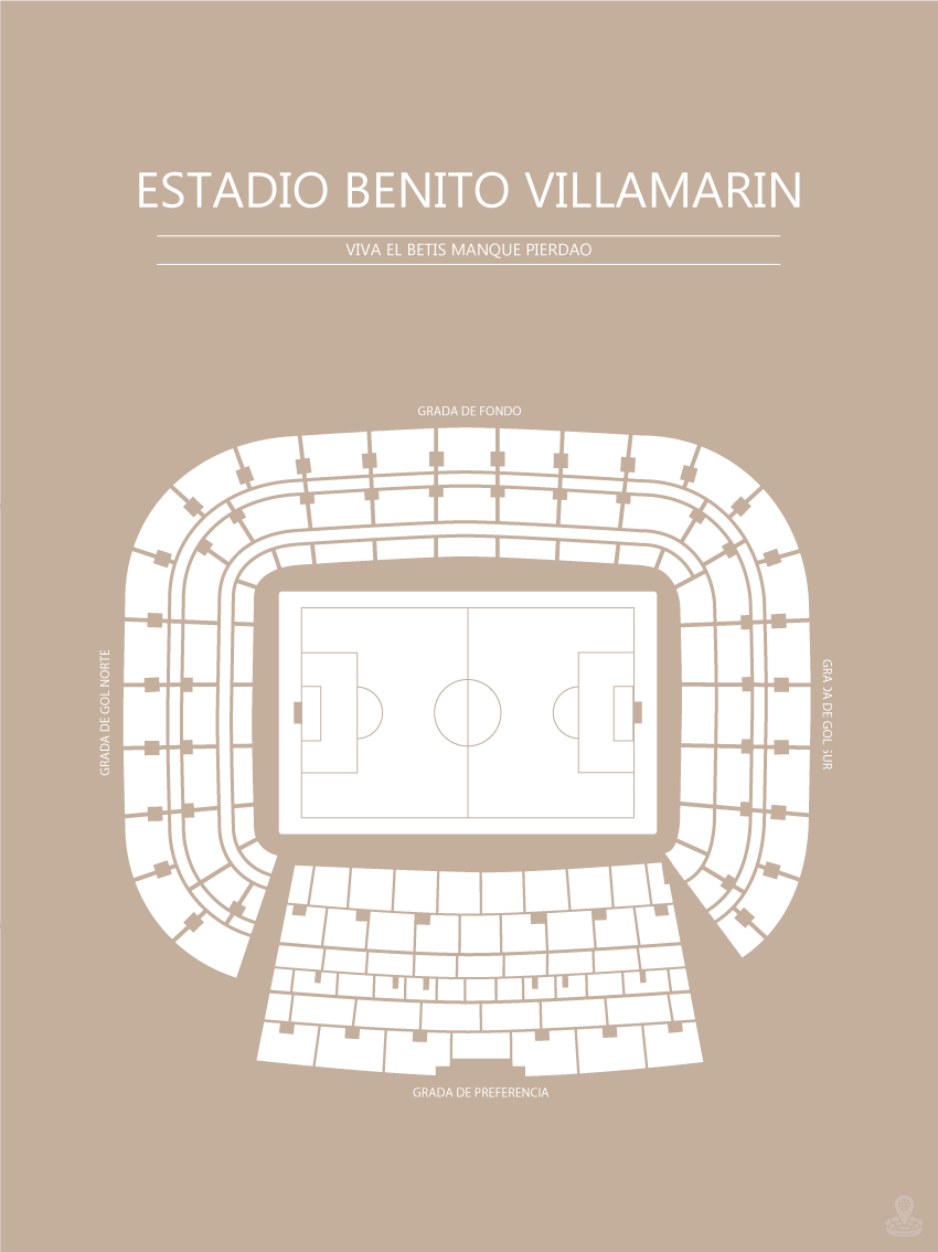 Fodbold plakat Real Betis Estadio Benito Villamartin sand