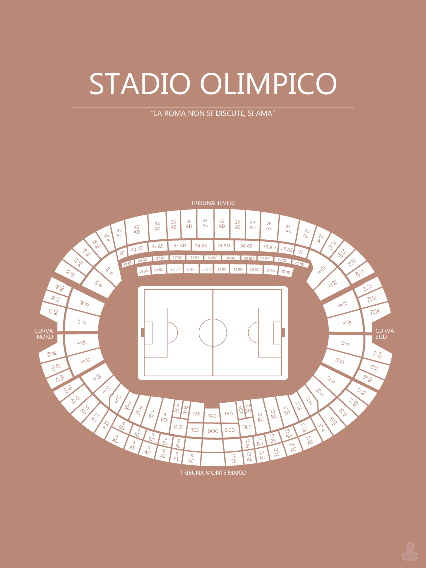 Fodbold plakat Roma Stadio Olimpico Sahara