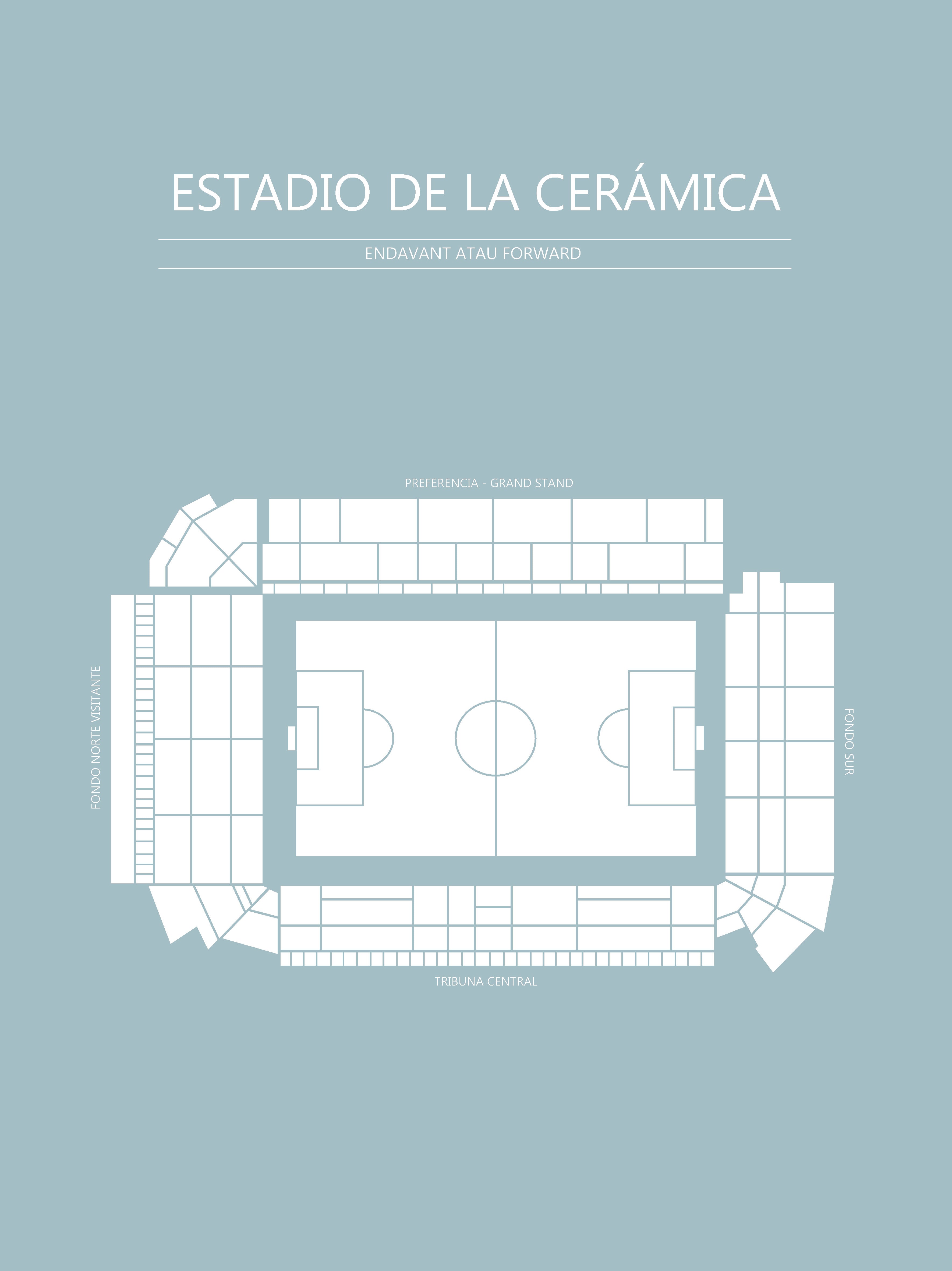 Fodbold Villareal Estadio de la Ceramica Lyseblå