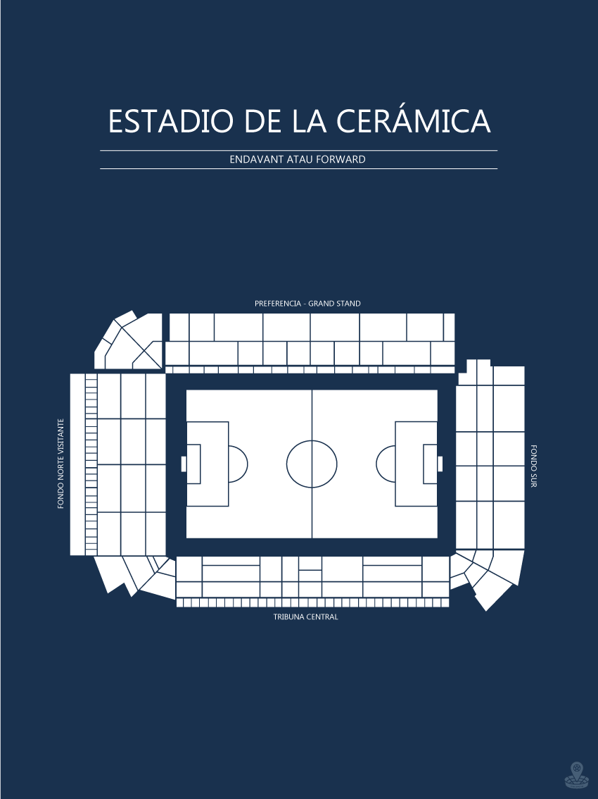 Fodbold Villareal Estadio de la Ceramica Mørkeblå