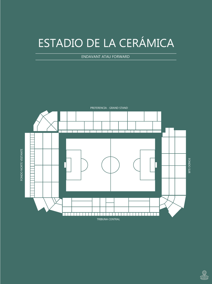 Fodbold Villareal Estadio de la Ceramica Mørkegrøn
