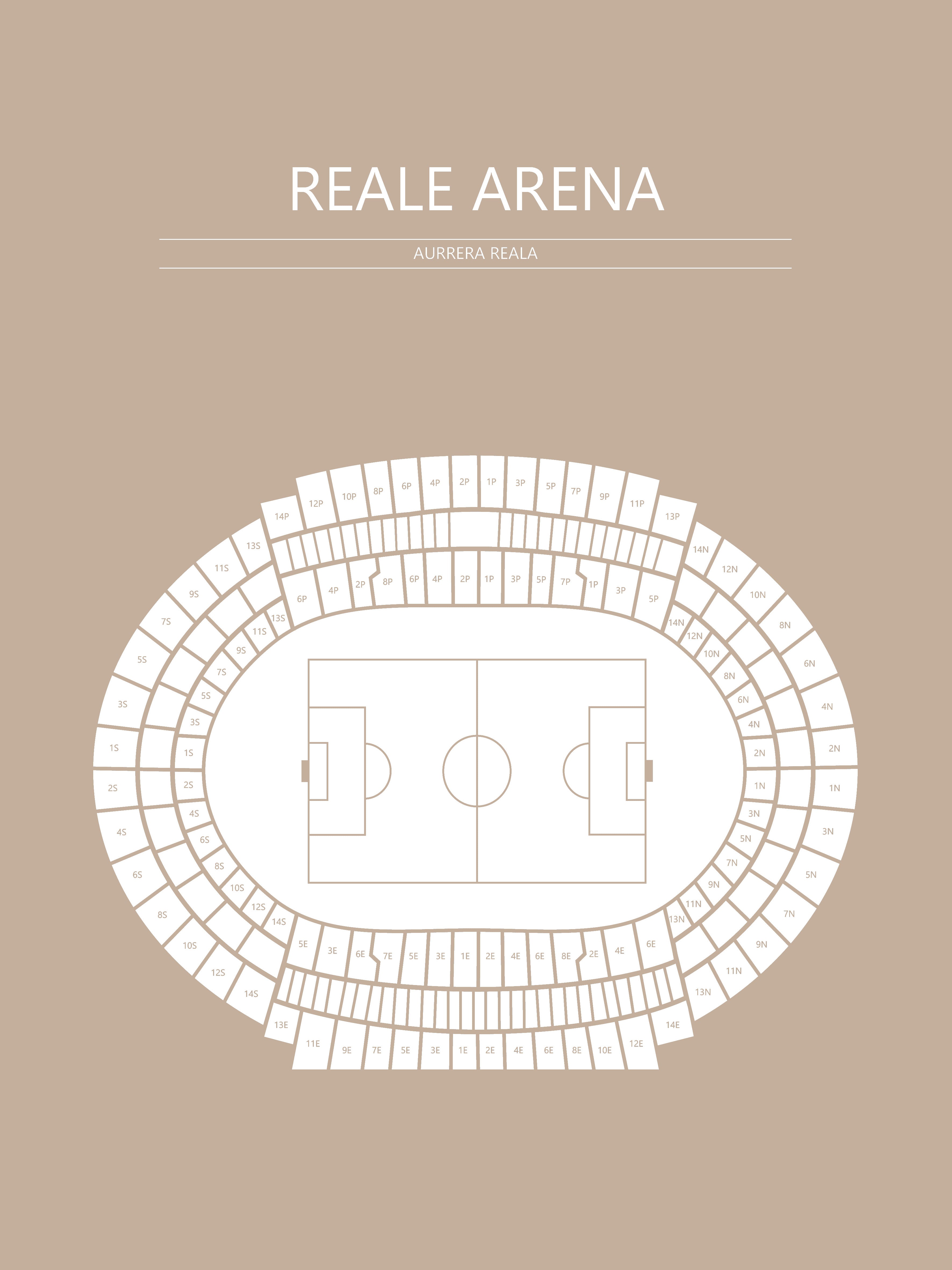 Fodbold plakat Real Sociedad Reale Arena Sand