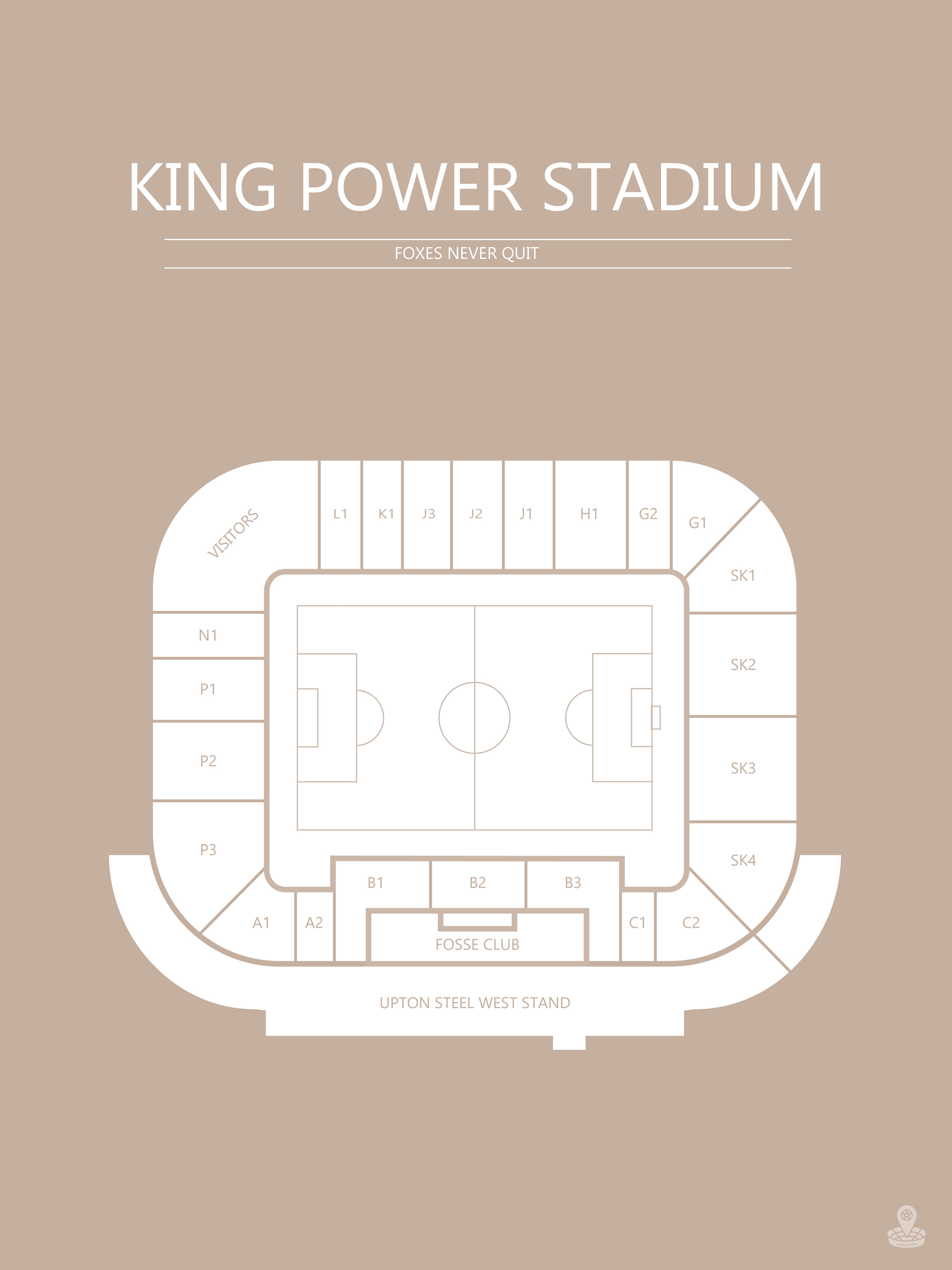 Fodbold plakat Leicester King Power Stadium Sand