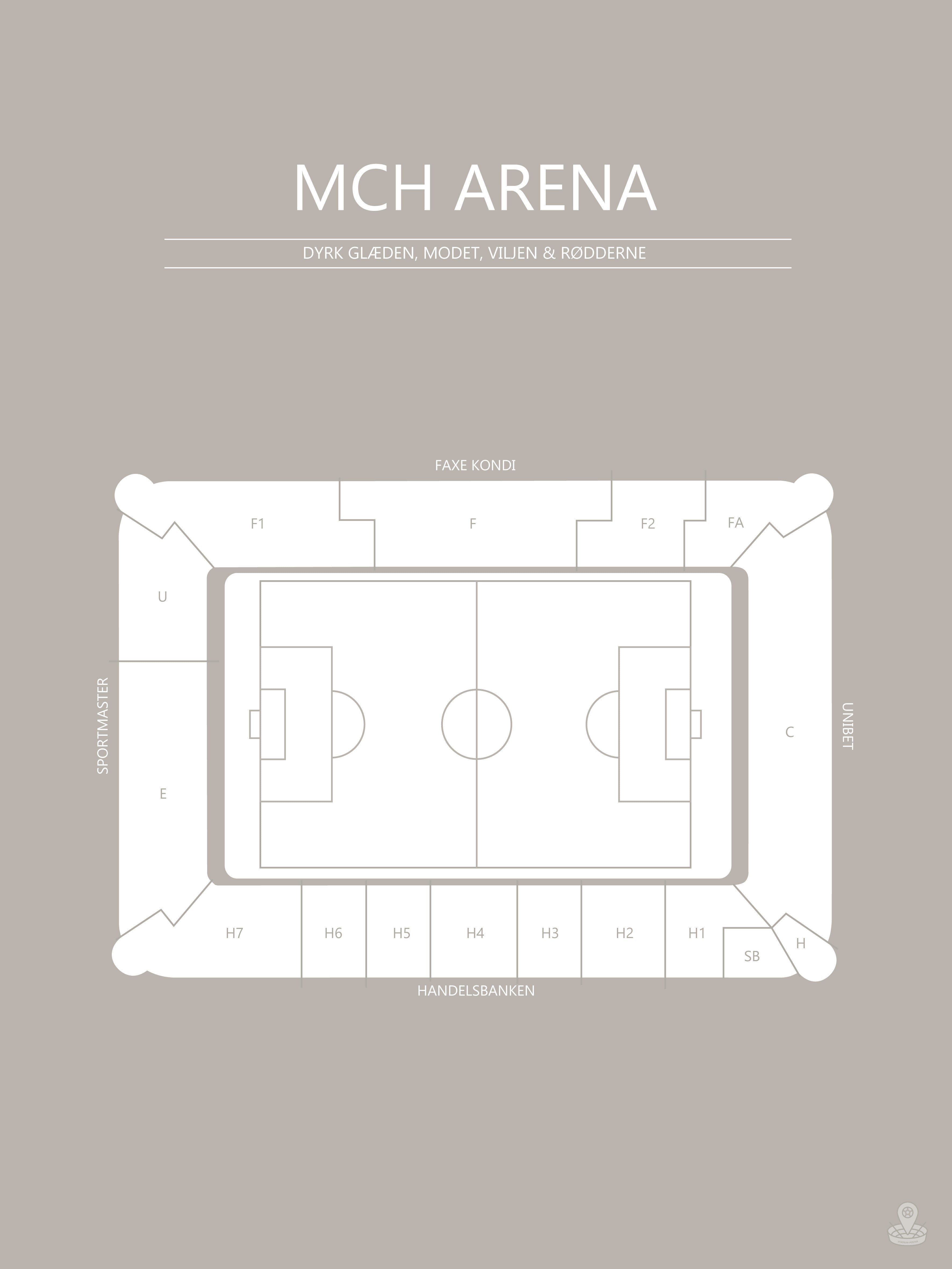 Fodbold Plakat FC Midtjylland MCH Arena Grå