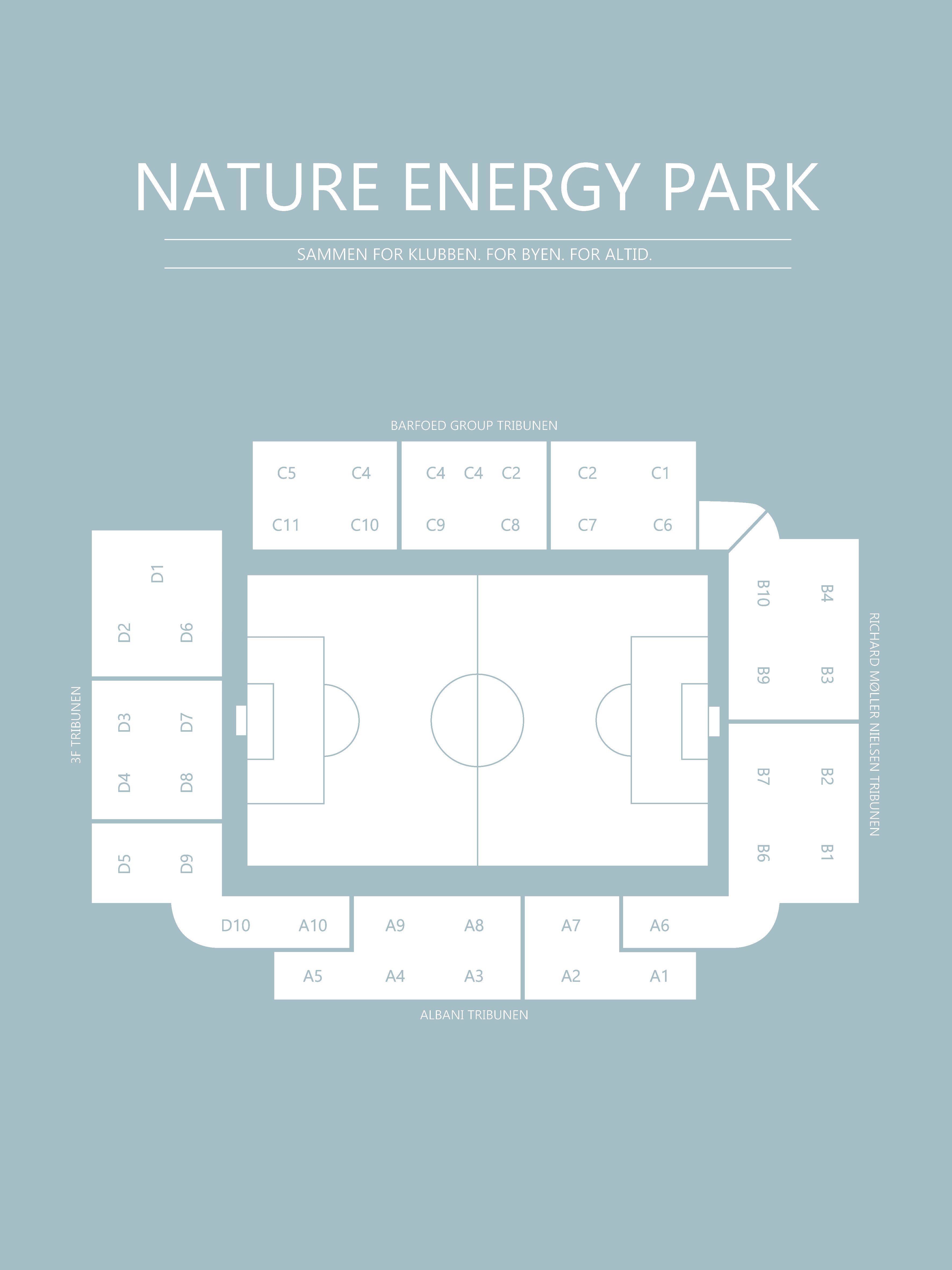 Fodbold plakat OB Nature Energy Park Lyseblå