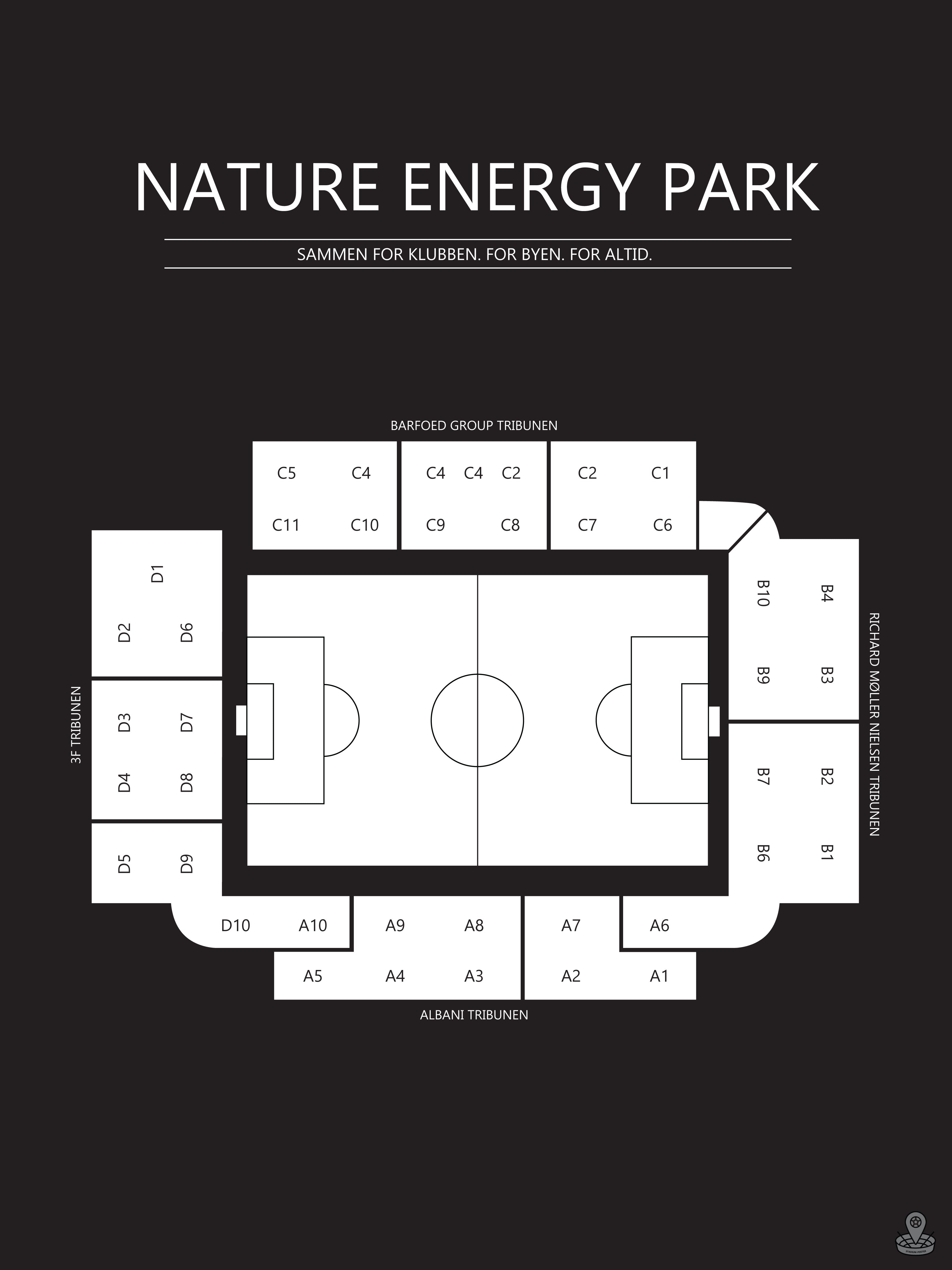 Fodbold plakat OB Nature Energy Park Sort