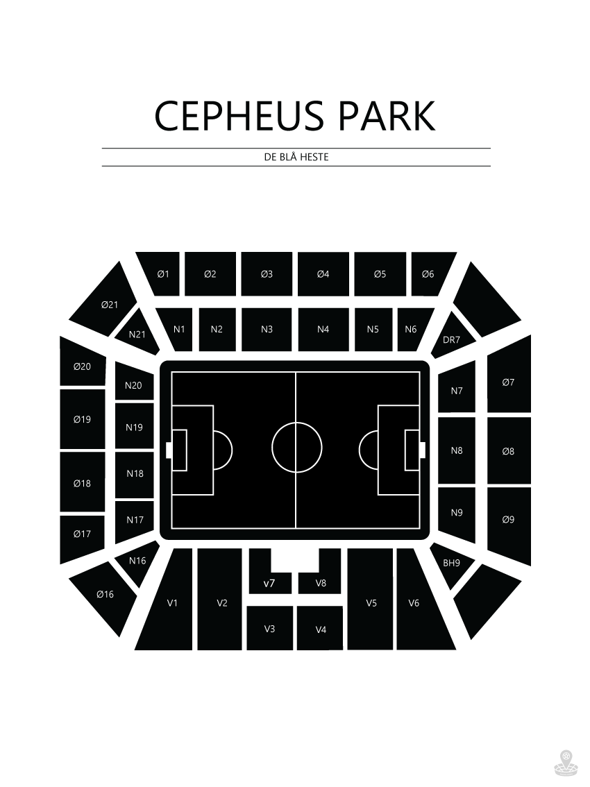 Fodbold plakat Randers Cepheus Park Hvid