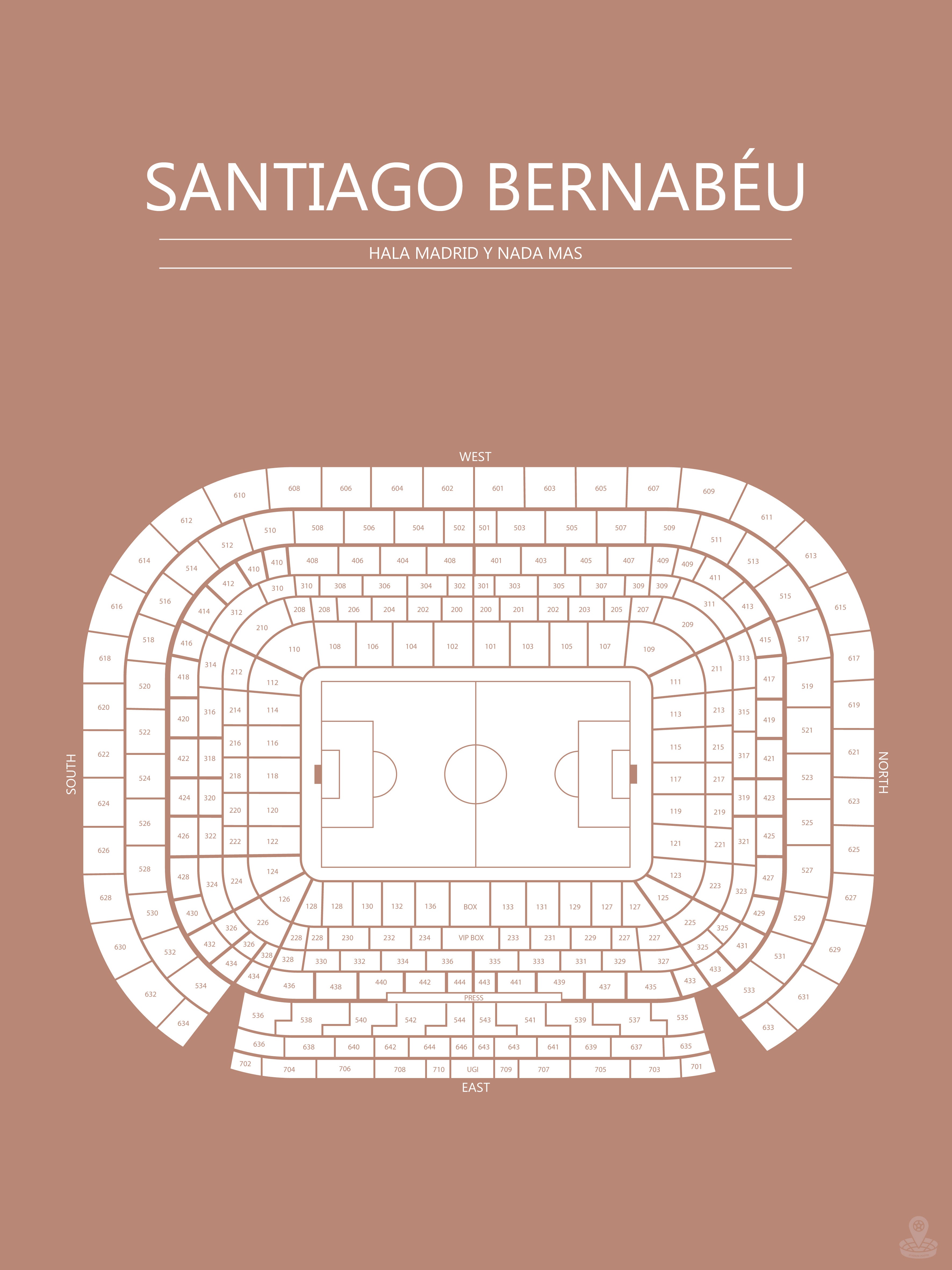 Fodbold plakat Real Madrid Santiago Bernabeu Sahara