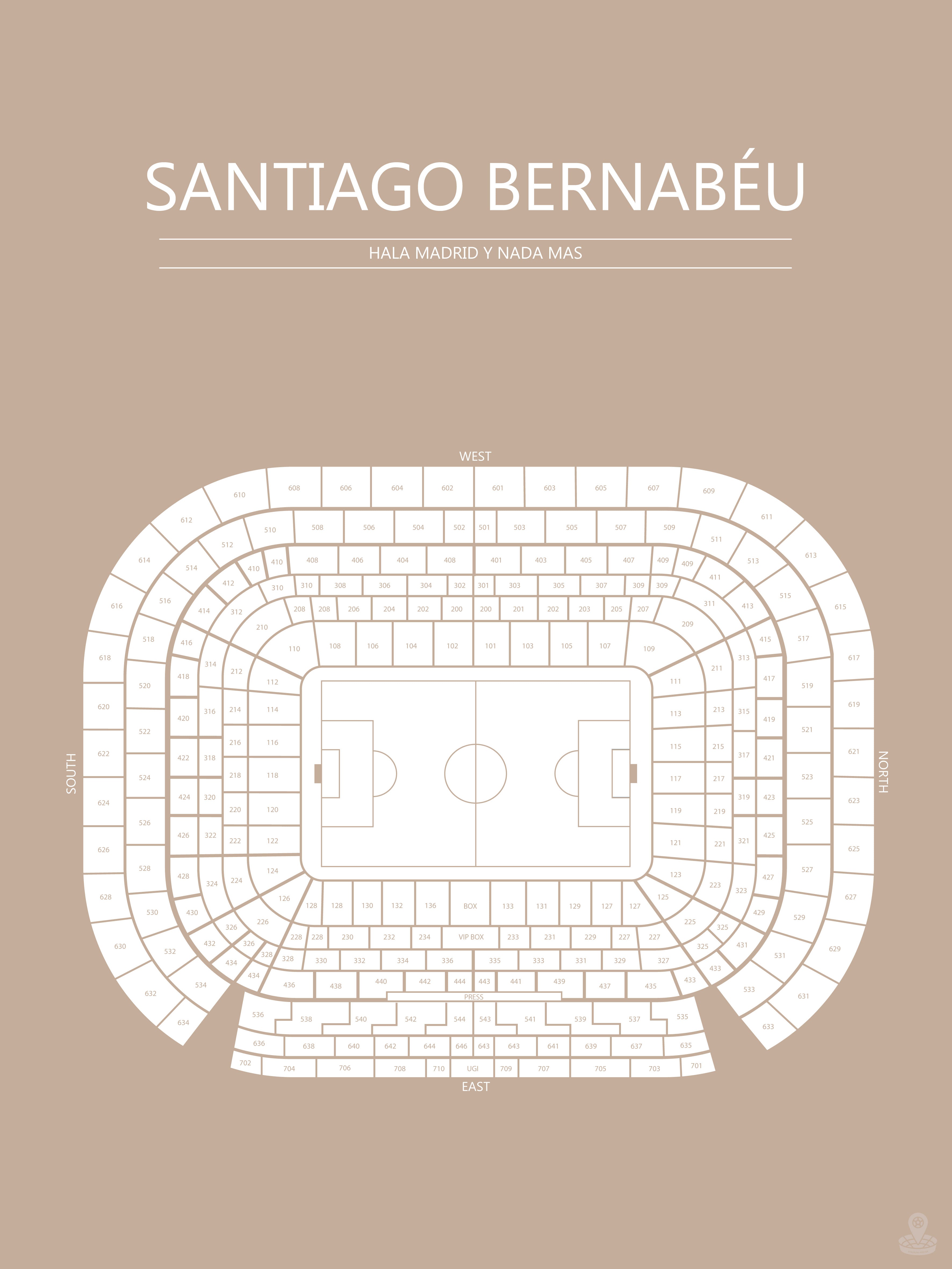 Fodbold plakat Real Madrid Santiago Bernabeu sand