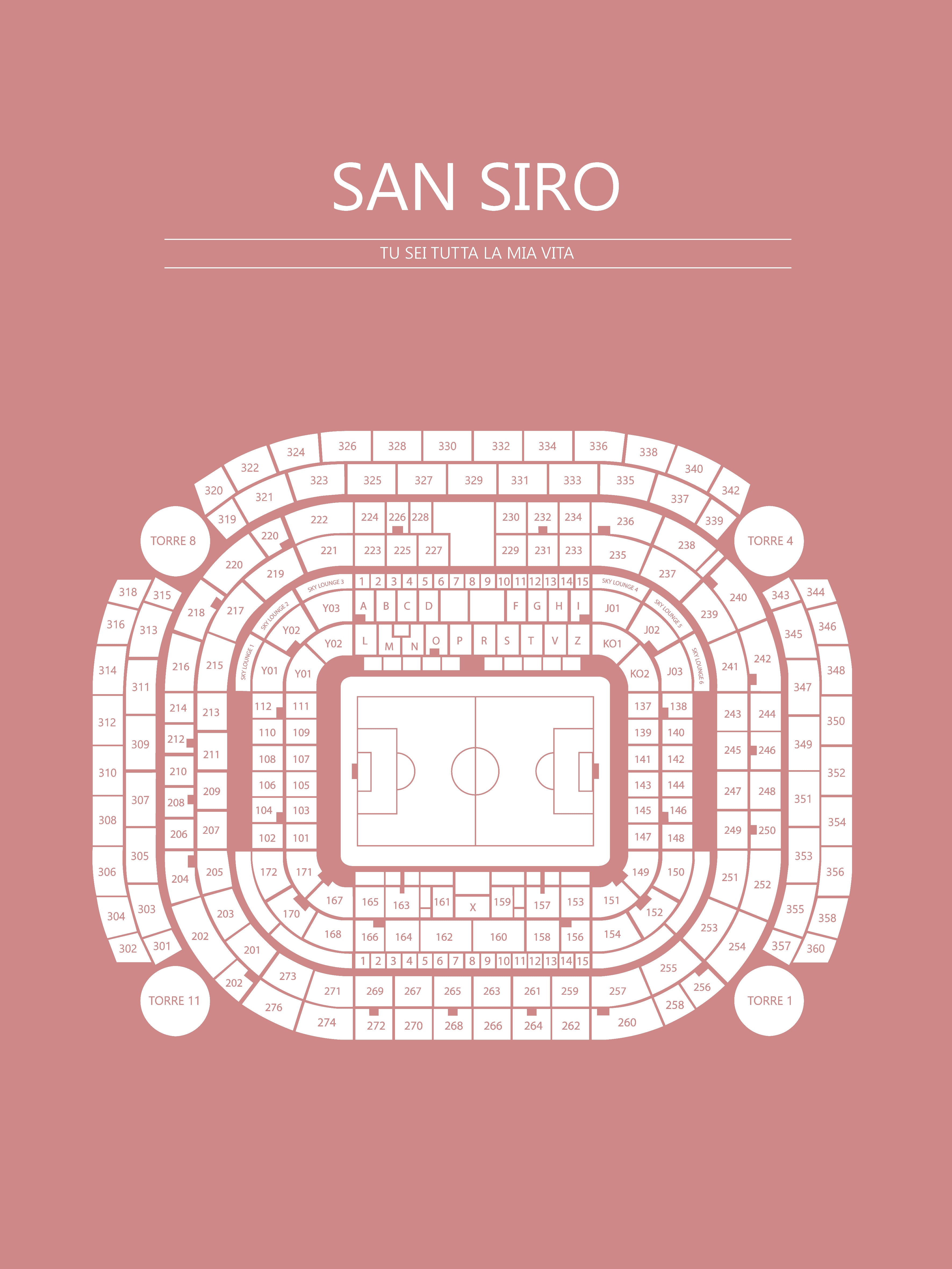 Fodbold plakat AC Milan San Siro Blush