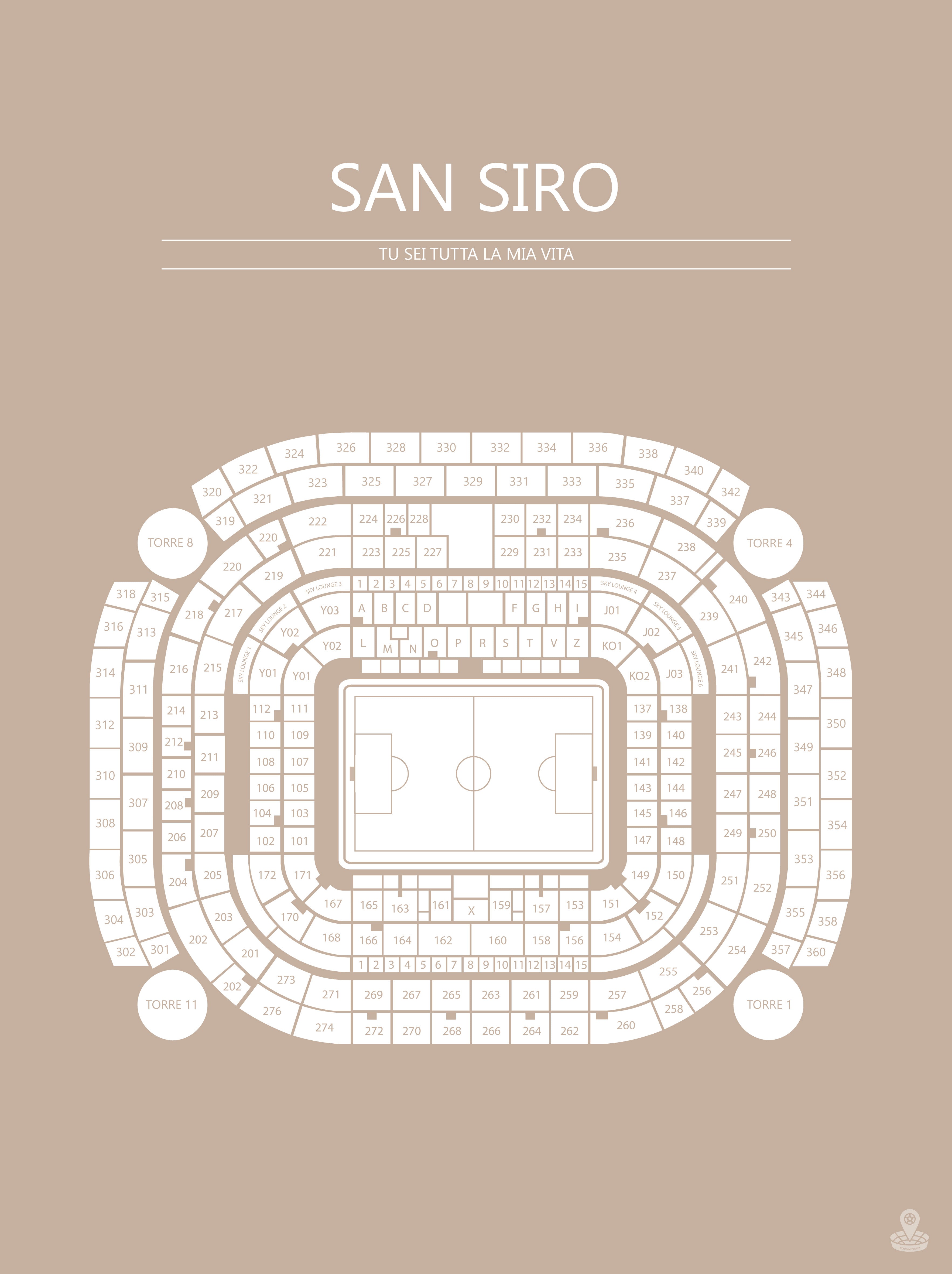 Fodbold plakat AC Milan San Siro Sand