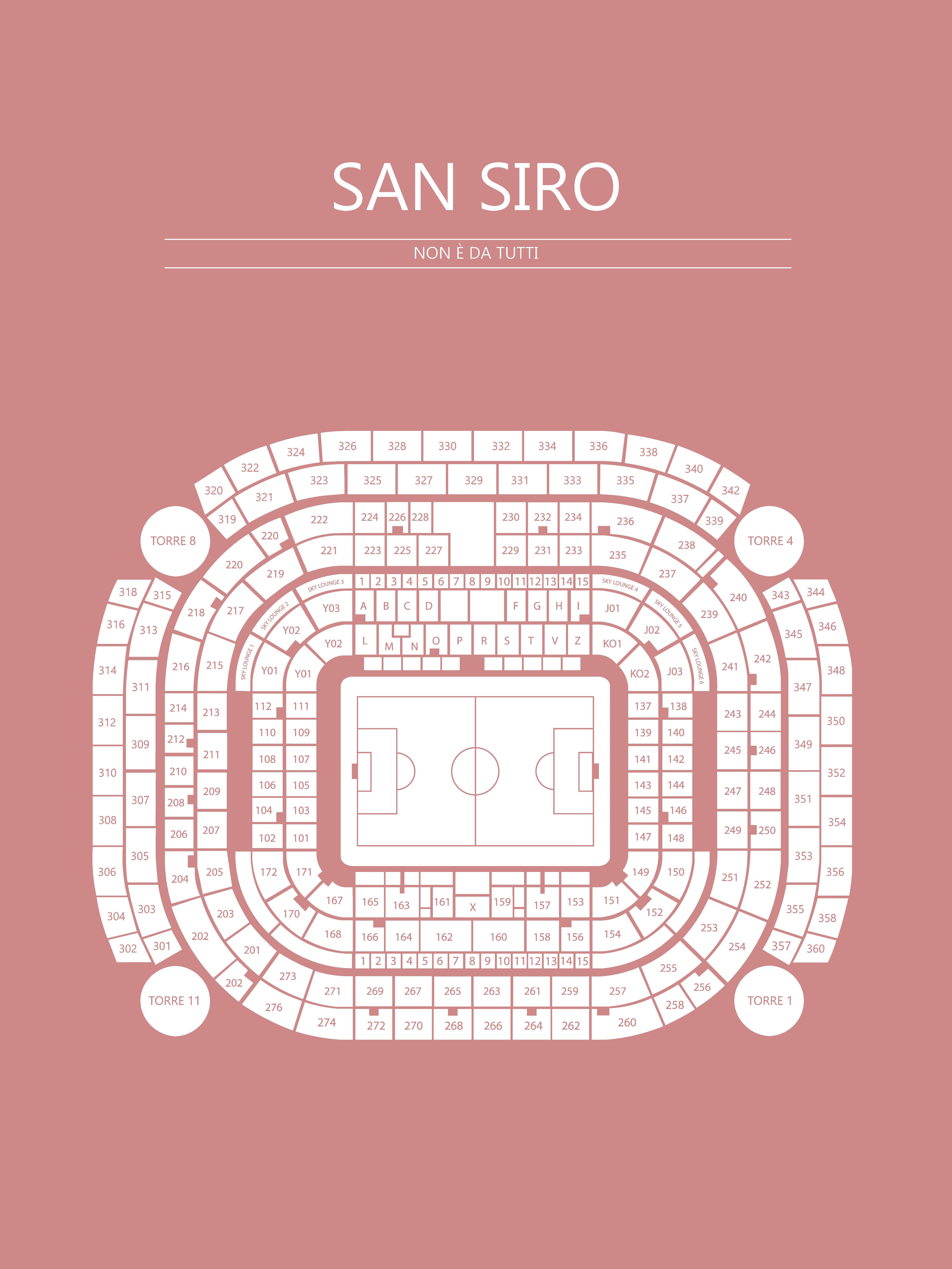 Fodbold plakat Inter Milan San Siro Blush