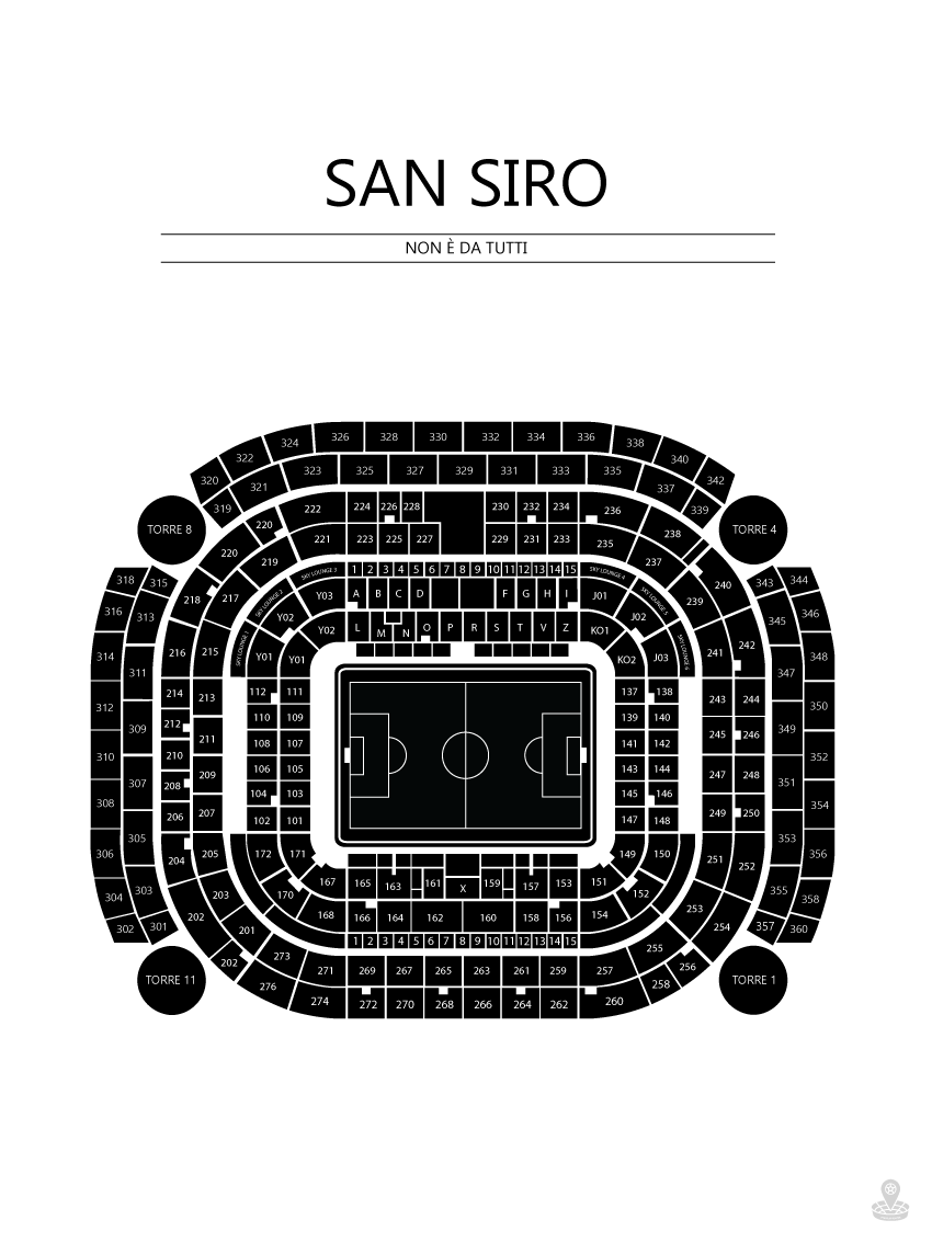 Fodbold plakat Inter Milan San Siro Hvid