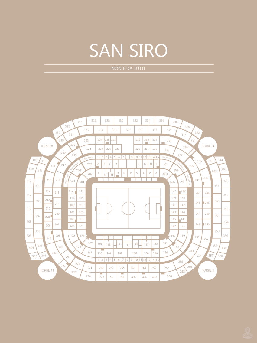 Fodbold plakat Inter Milan San Siro Sand