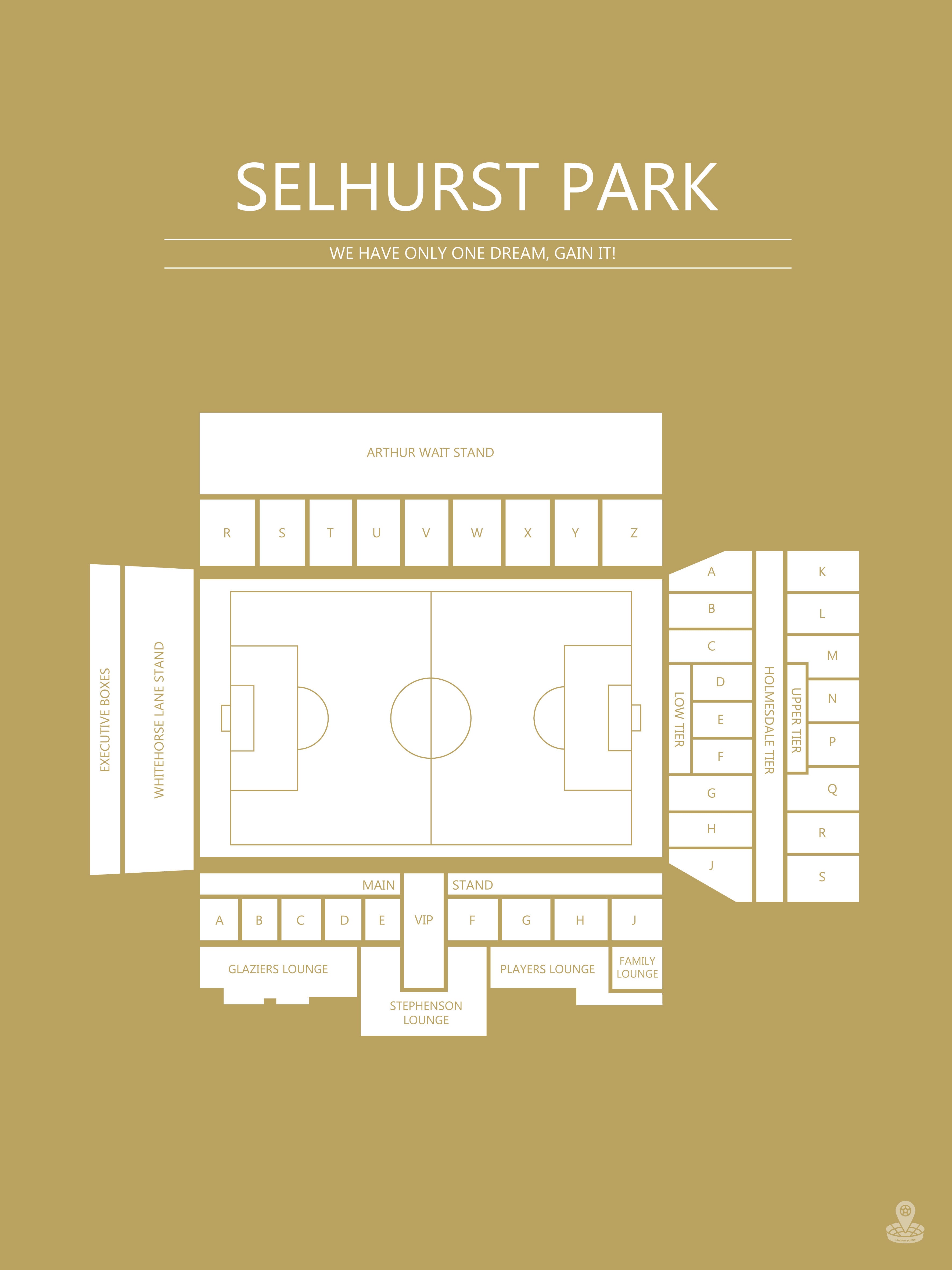 Fodbold plakat Crystal Palace Selhust Park karry