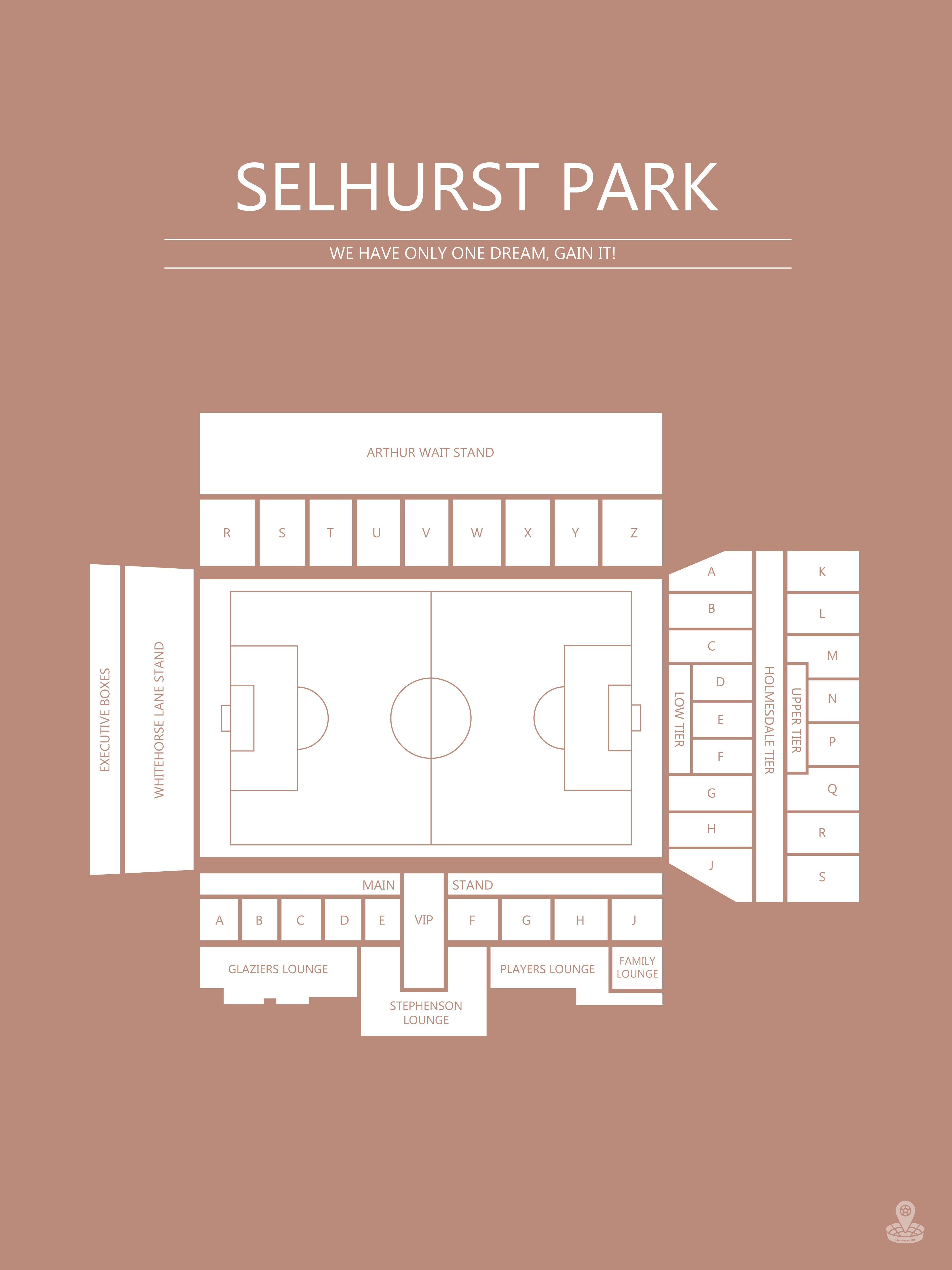 Fodbold plakat Crystal Palace Selhust Park sahara