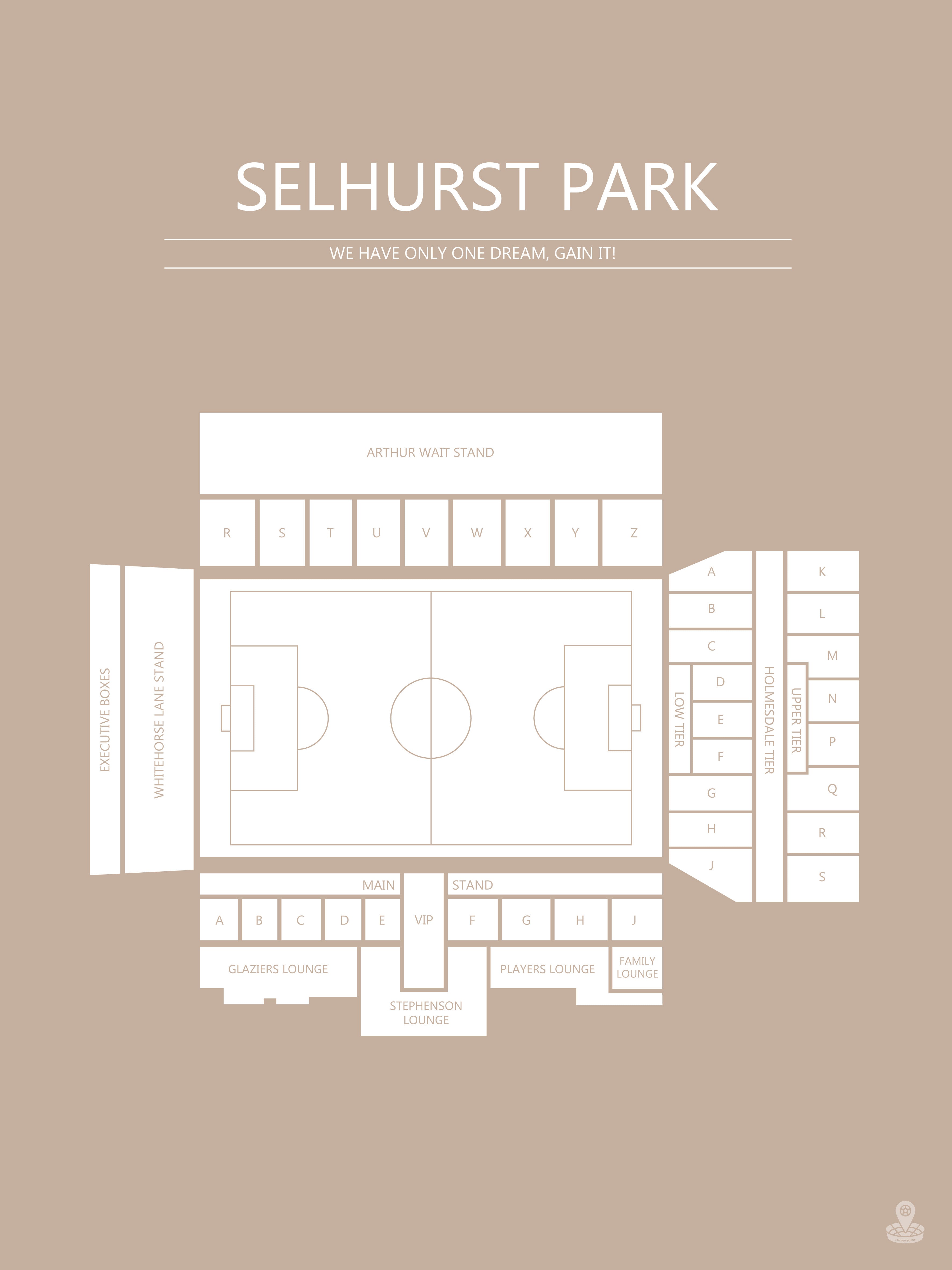 Fodbold plakat Crystal Palace Selhust Park sand