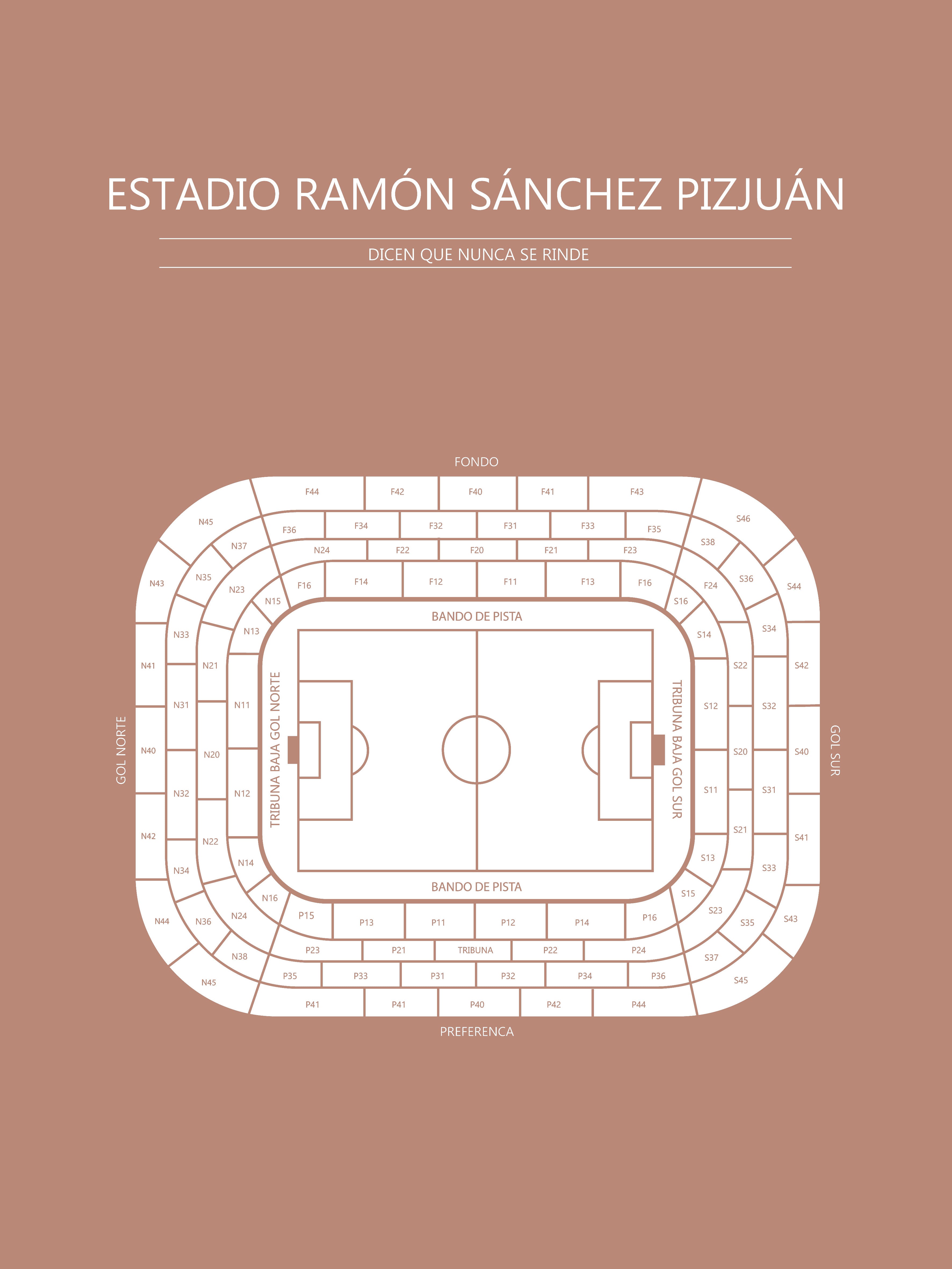 Fodbold plakat Sevilla FC Estadio Ramón Sánchez Pizjuán Sahara