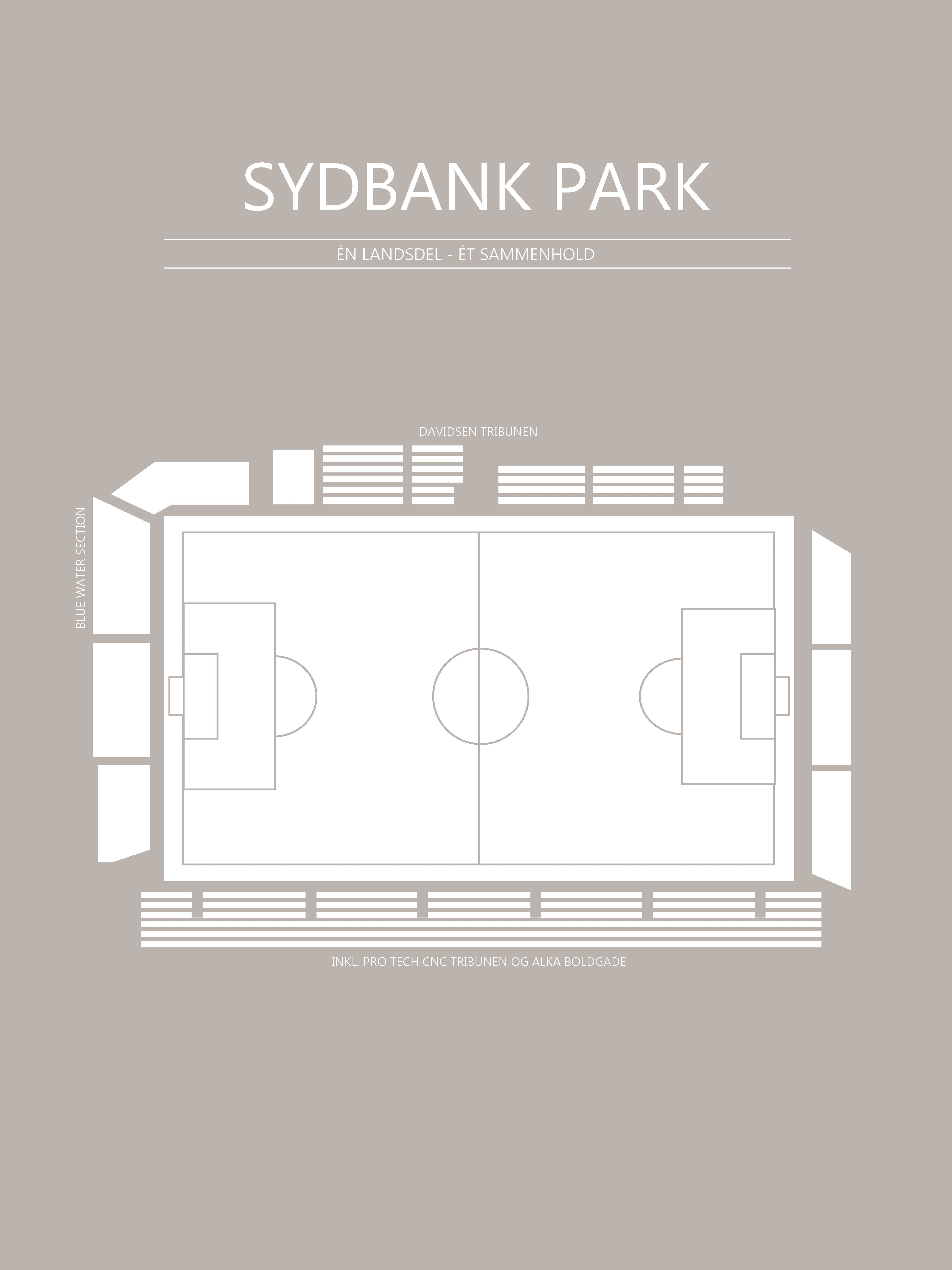 Fodbold plakat SønderjyskE Sydbank Park Grå