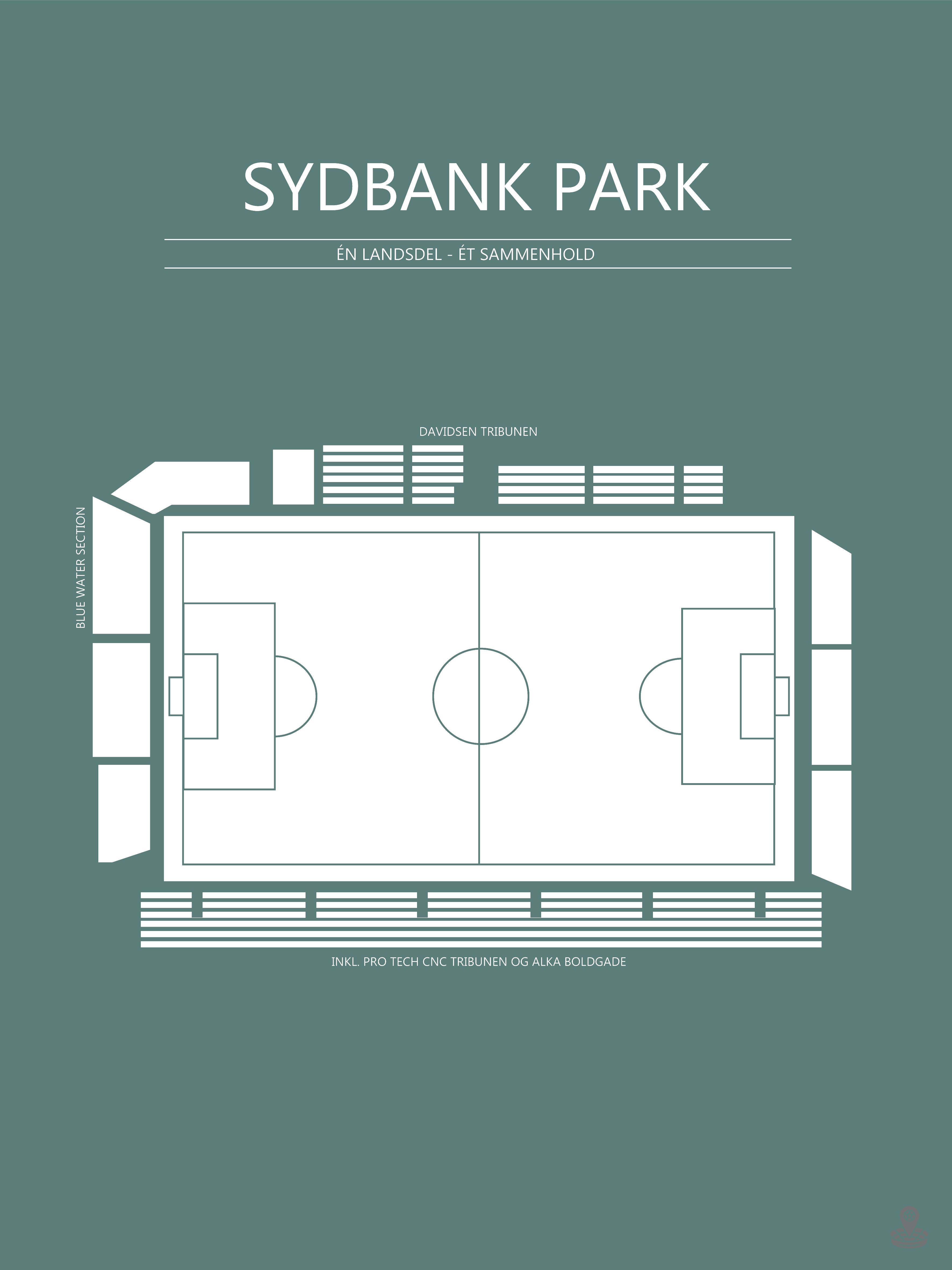 Fodbold plakat SønderjyskE Sydbank Park Mørkegrøn