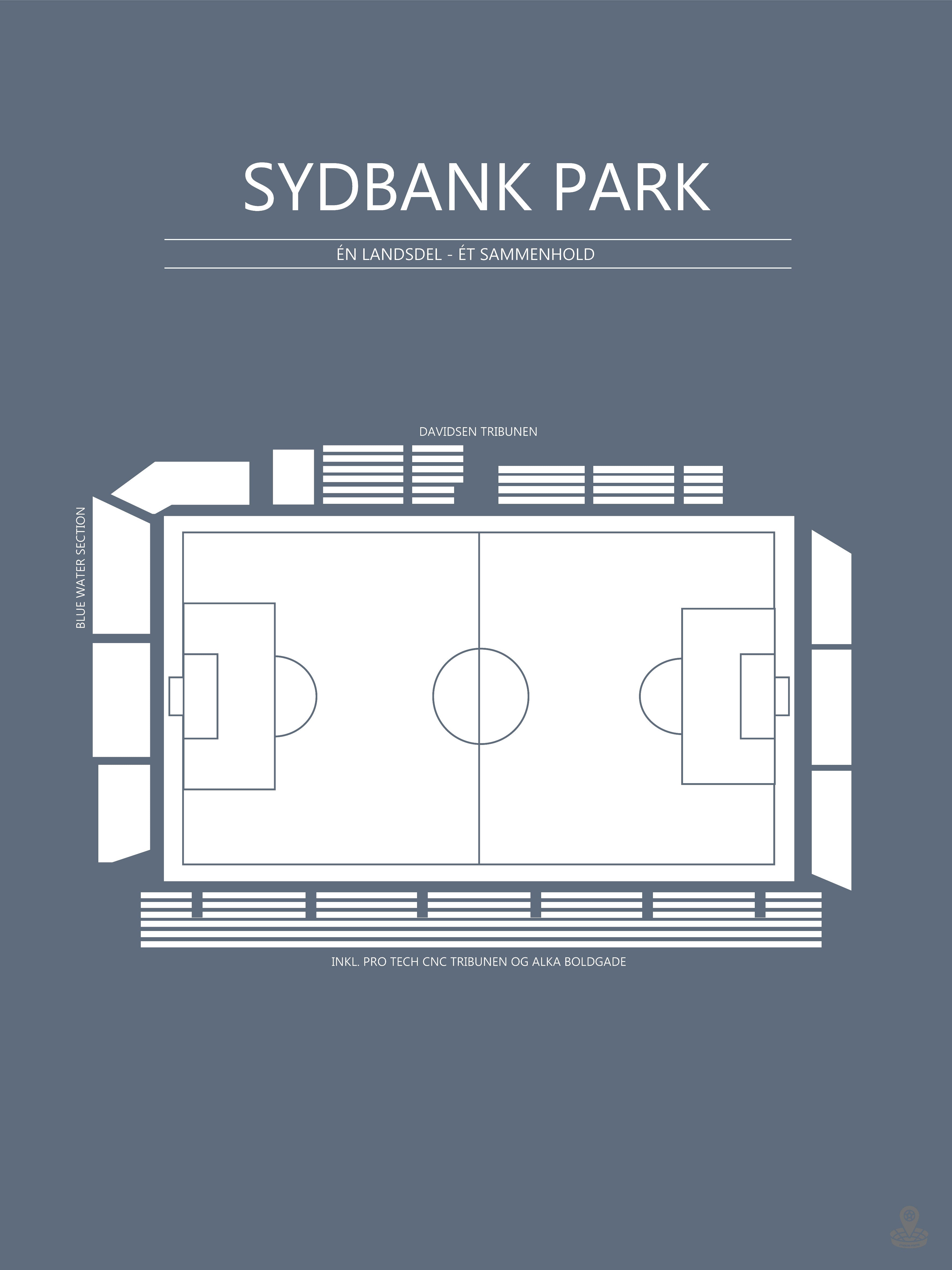 Fodbold plakat SønderjyskE Sydbank Park Blågrå