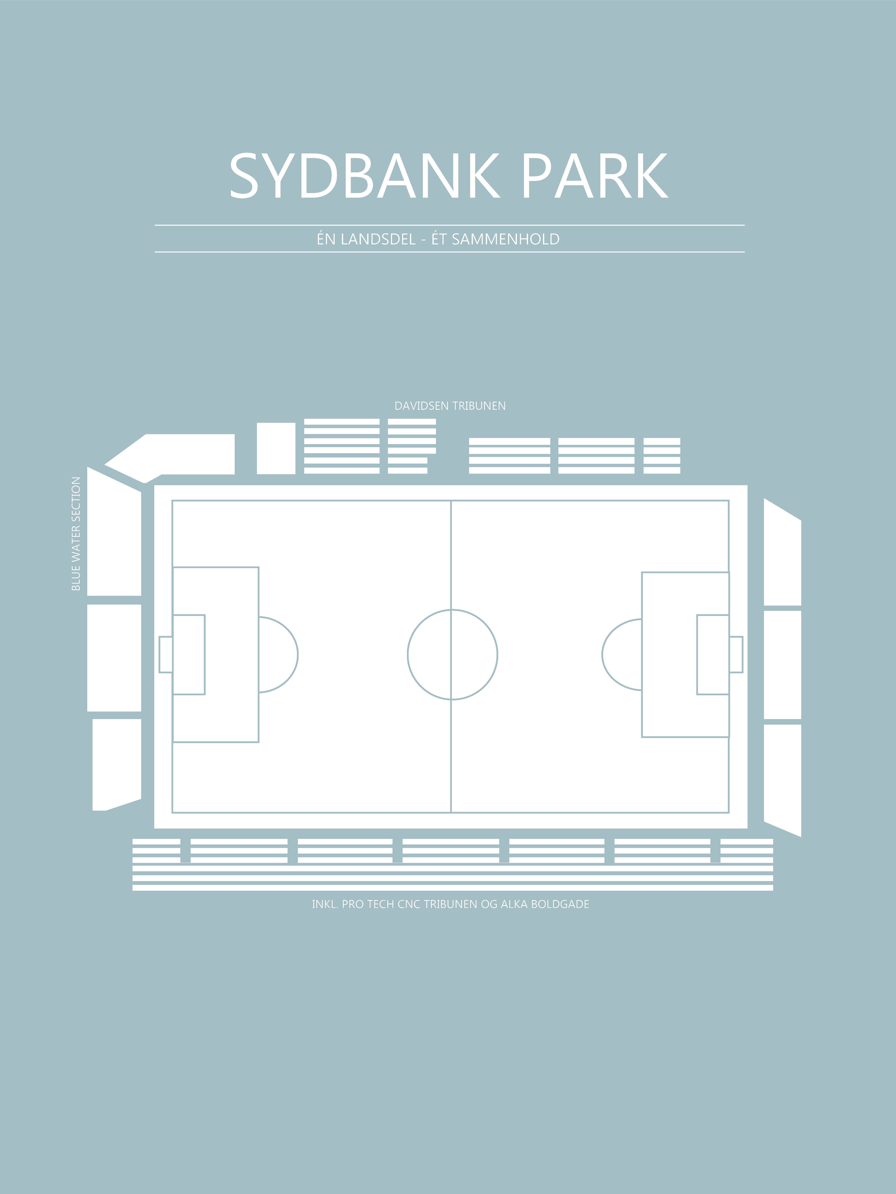Fodbold plakat SønderjyskE Sydbank Park Lyseblå