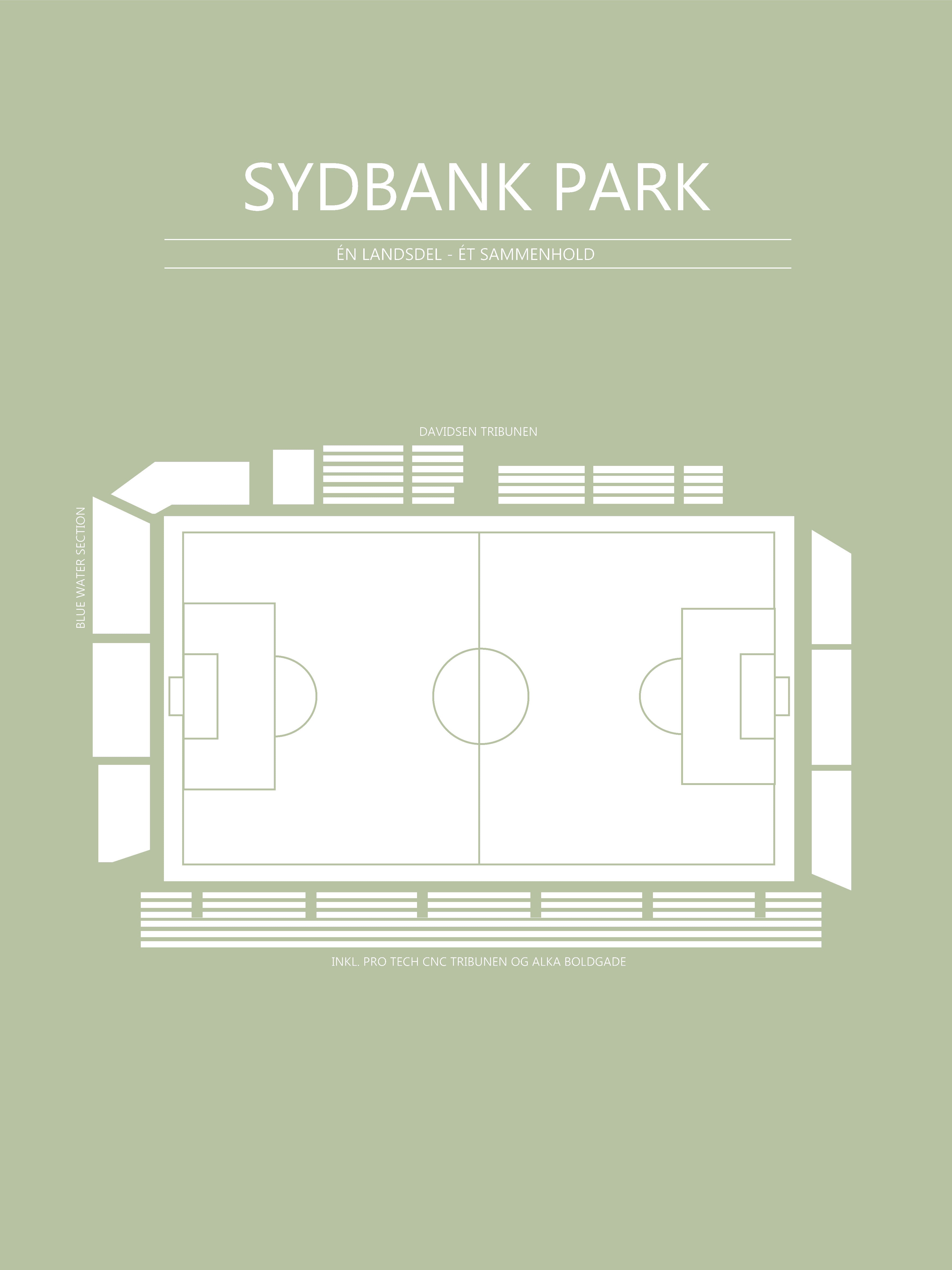Fodbold plakat SønderjyskE Sydbank Park Lysegrøn