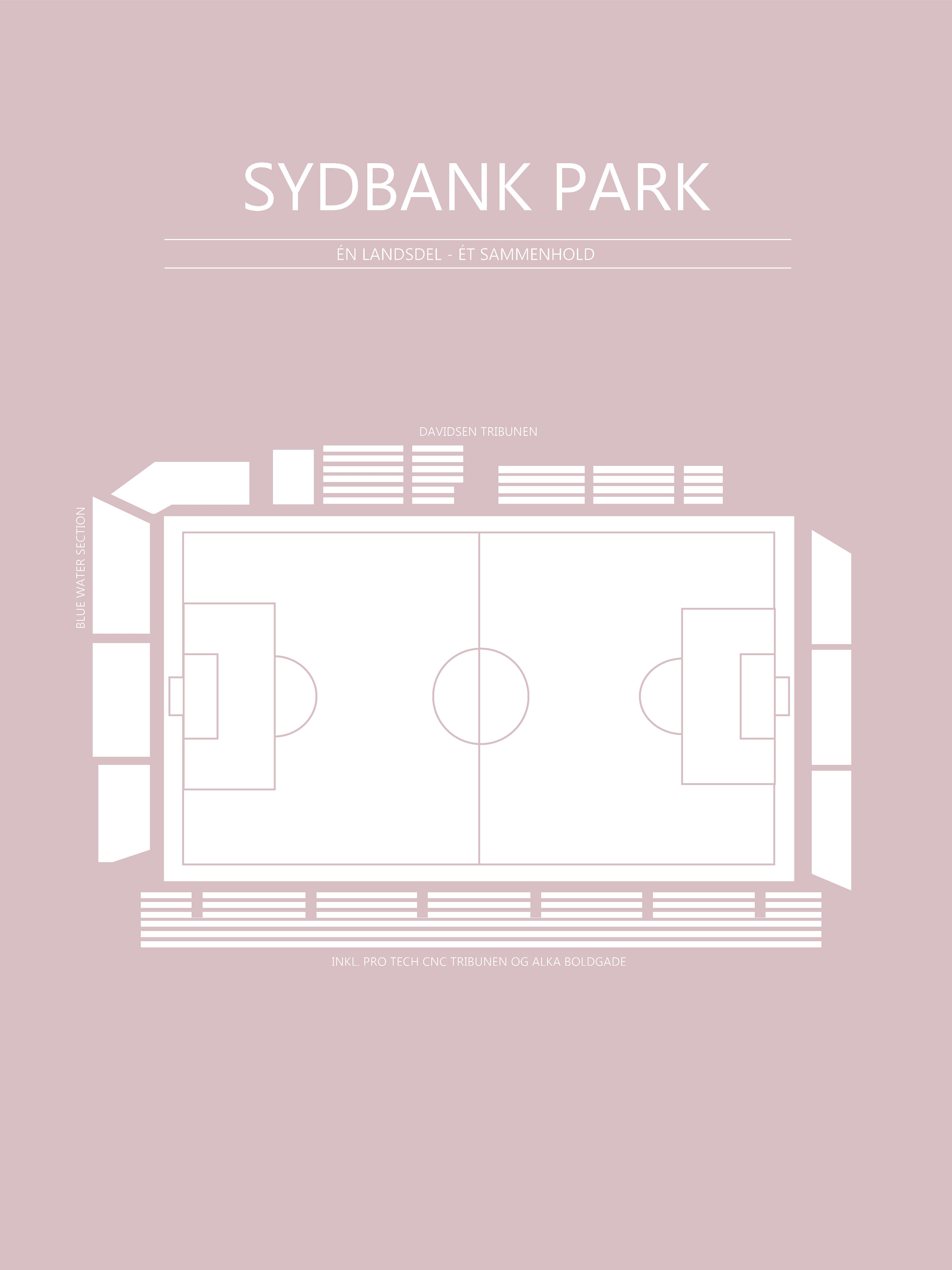 Fodbold plakat SønderjyskE Sydbank Park Lyserød