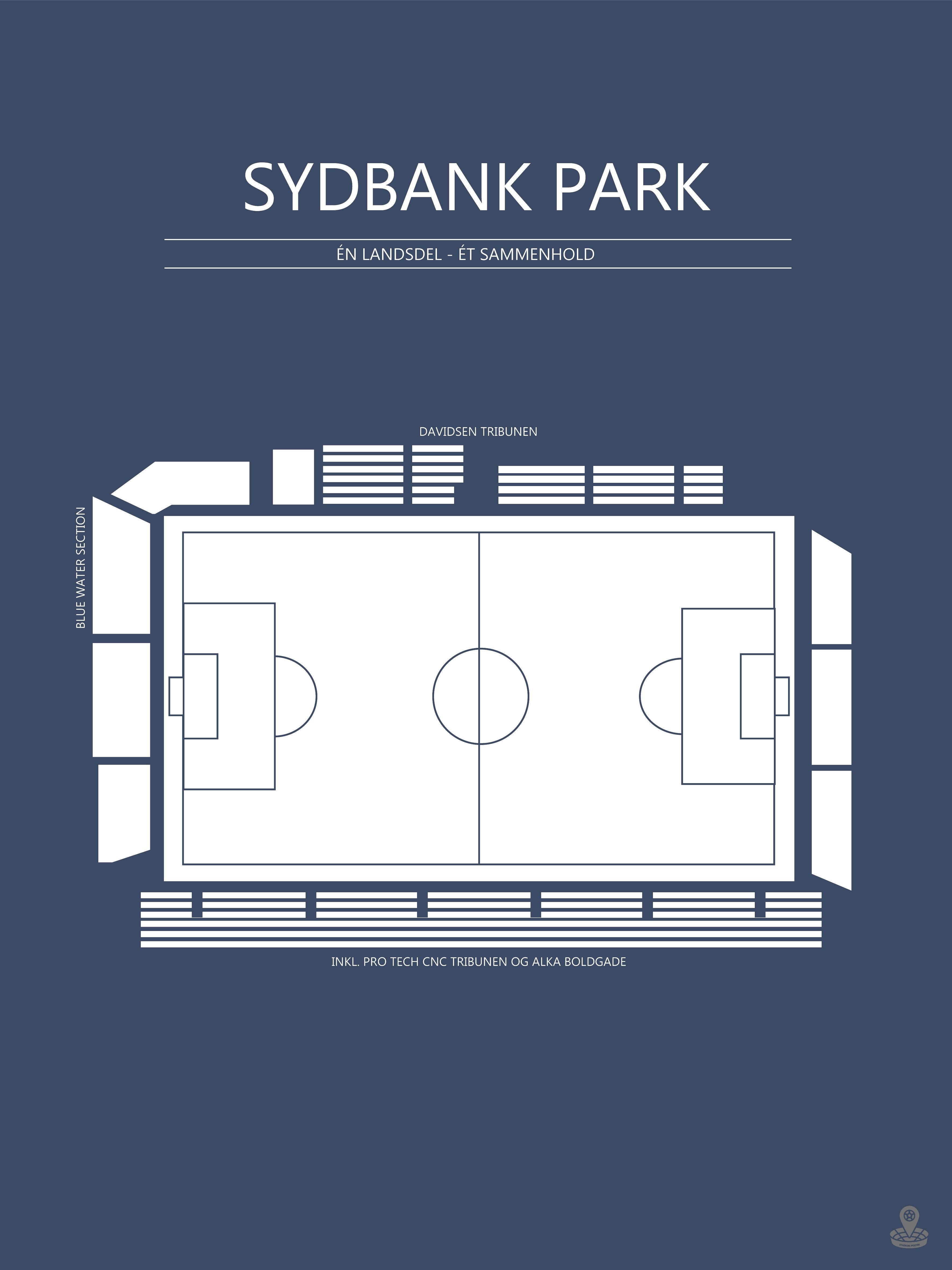 Fodbold plakat SønderjyskE Sydbank Park Mørkeblå