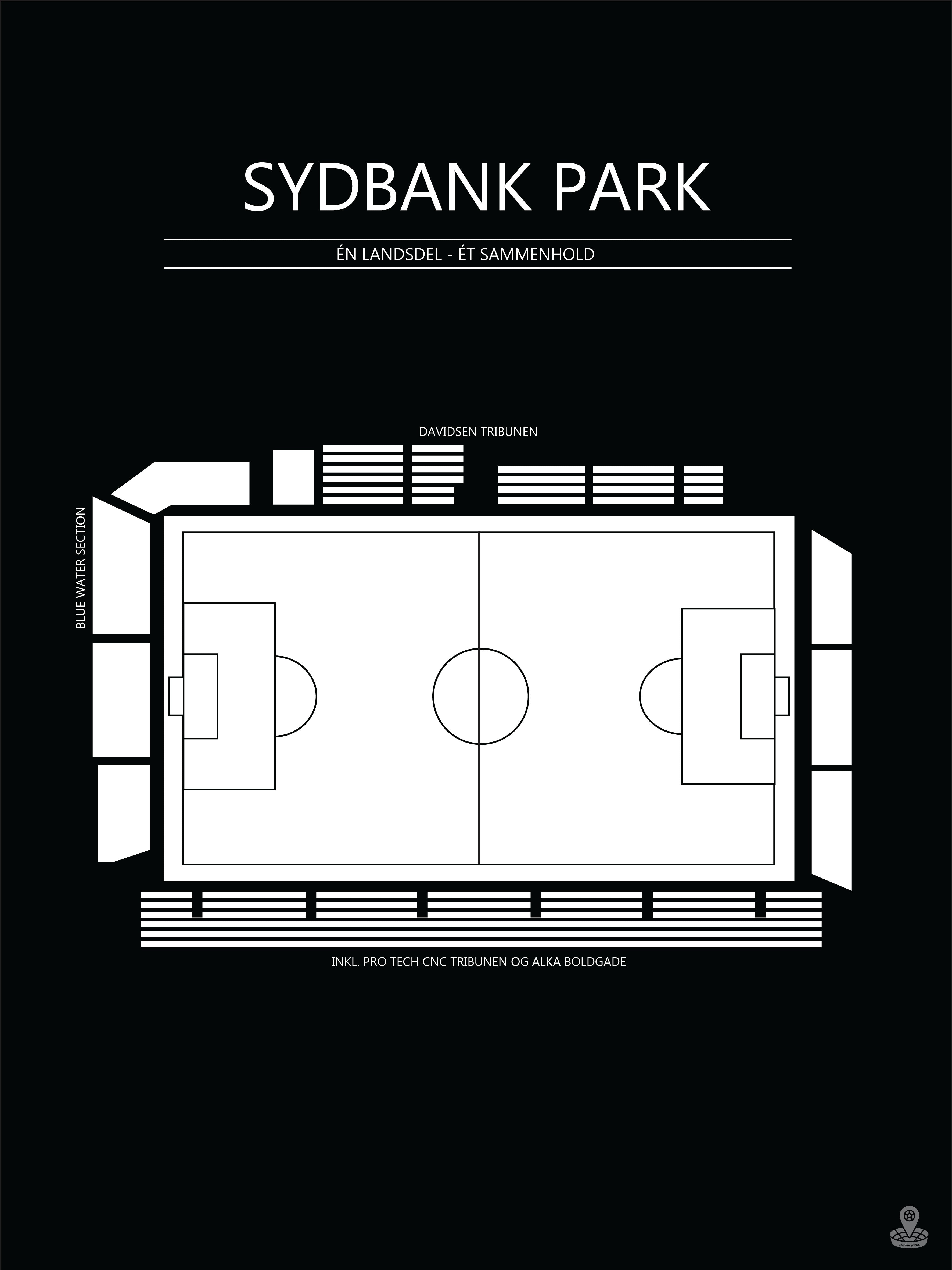 Fodbold plakat SønderjyskE Sydbank Park Sort