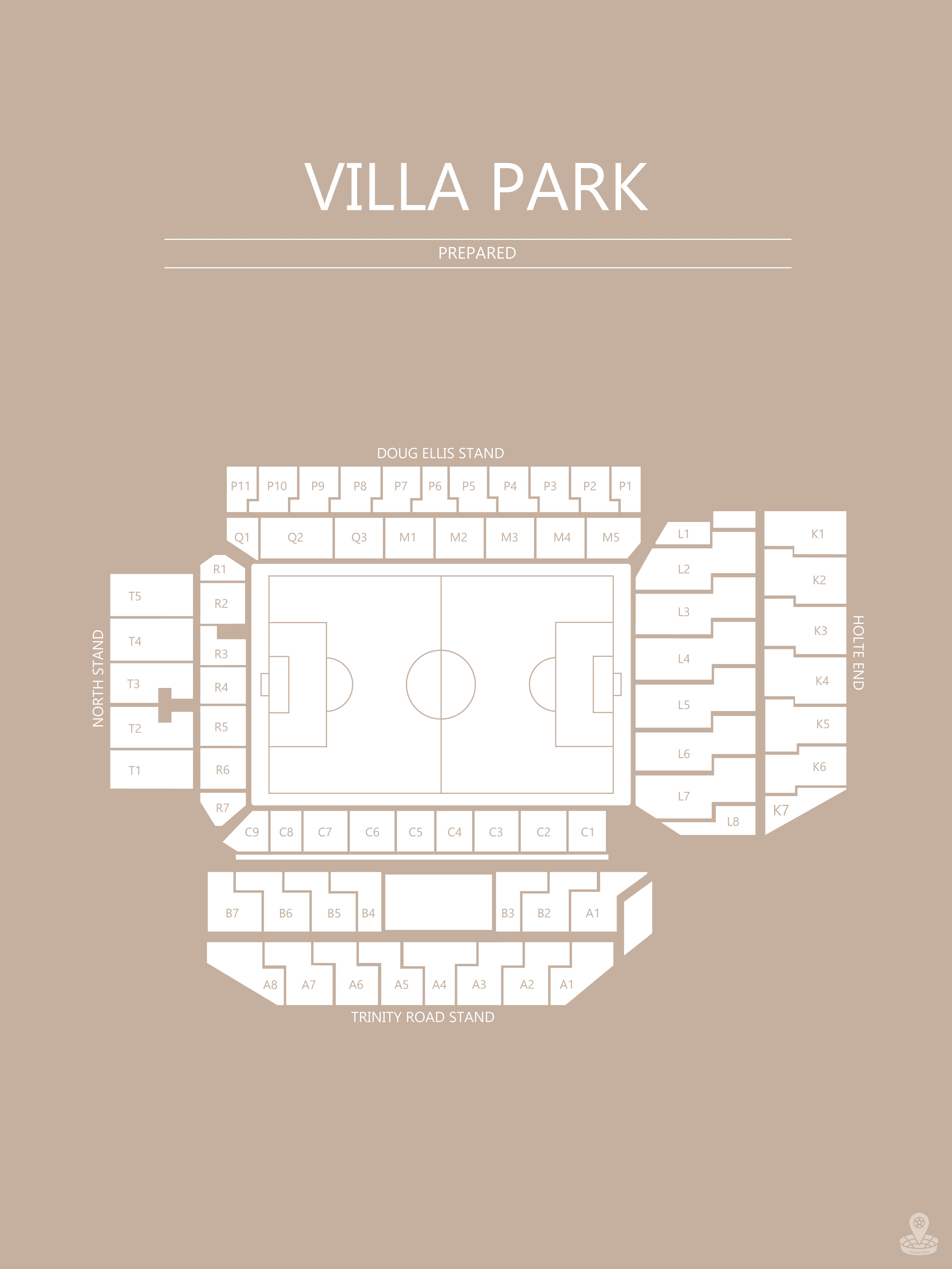 Fodbold plakat Aston Villa Villa Park Sand