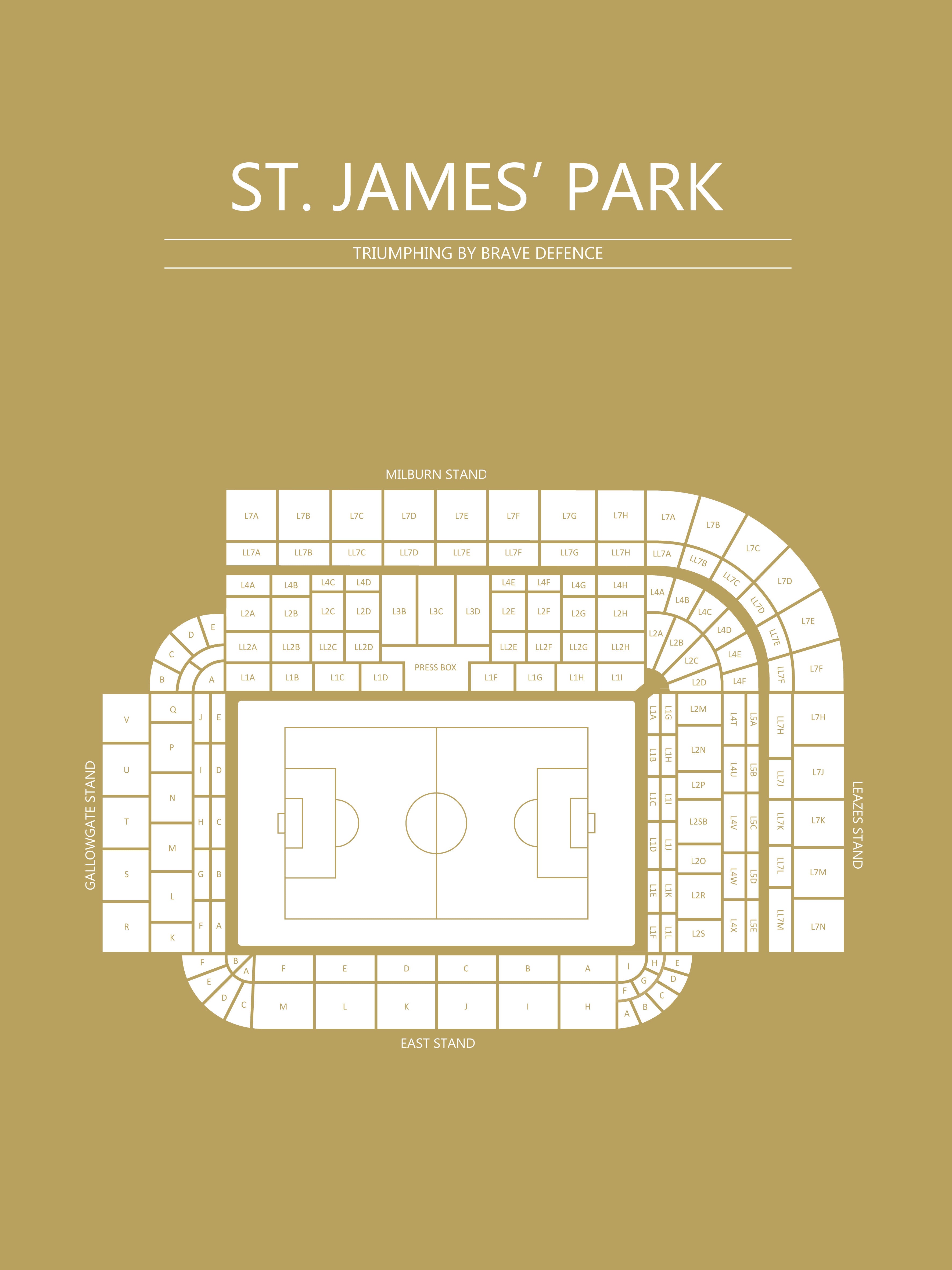 Fodbold plakat Newcastle St. James park karry