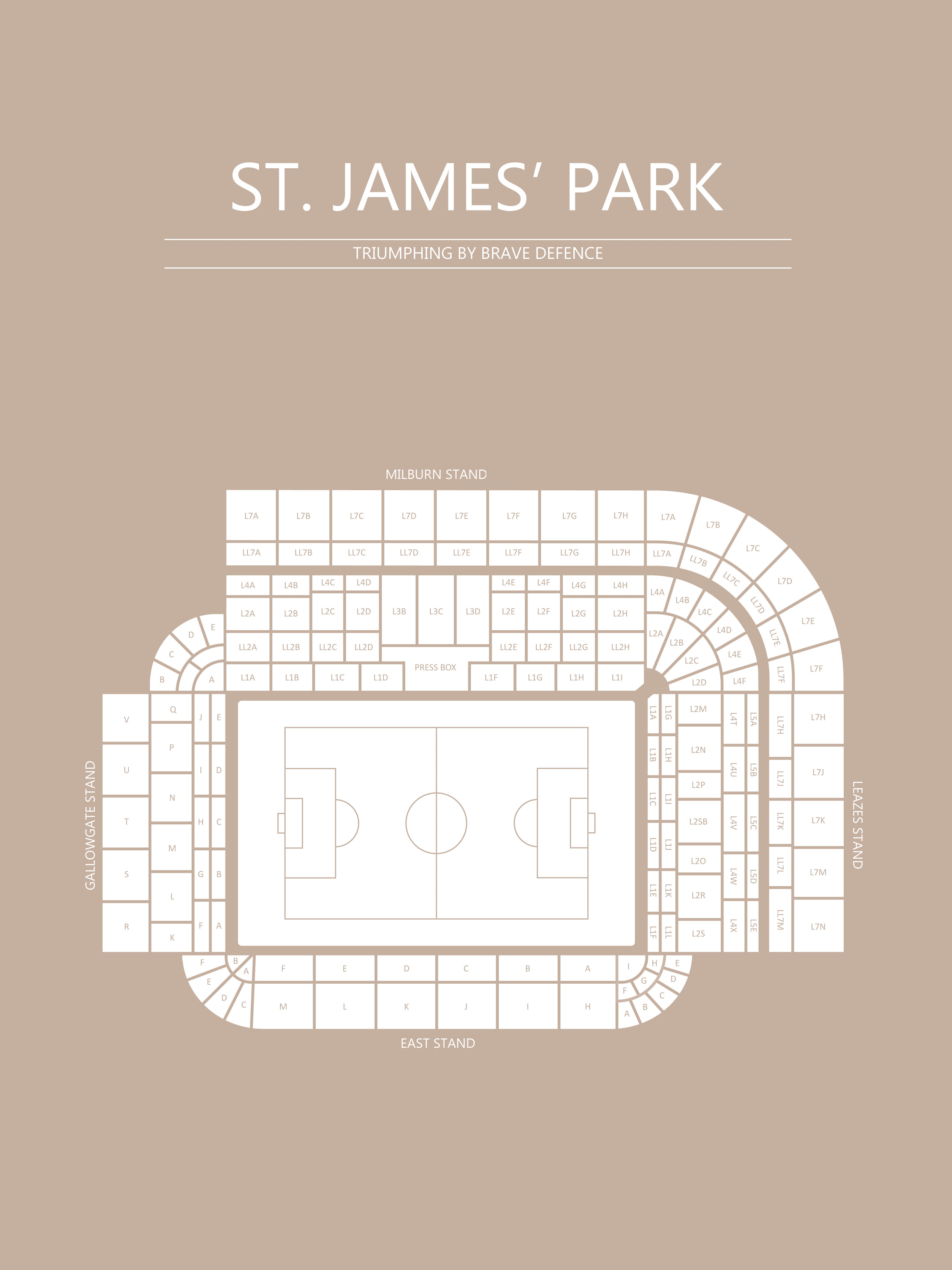 Fodbold plakat Newcastle St. James park sand